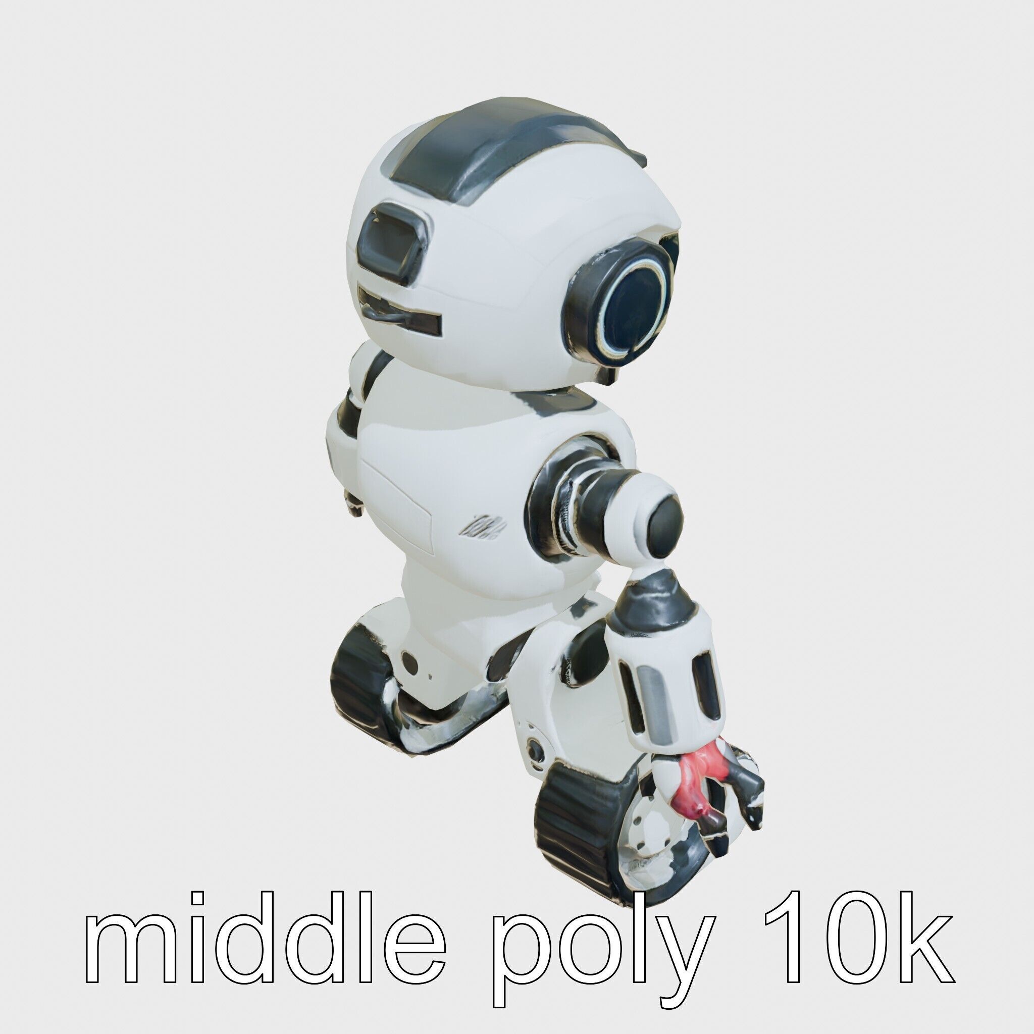 Stylish Toy Robot Assistant with Neon Indicators Low-poly 3D model_20