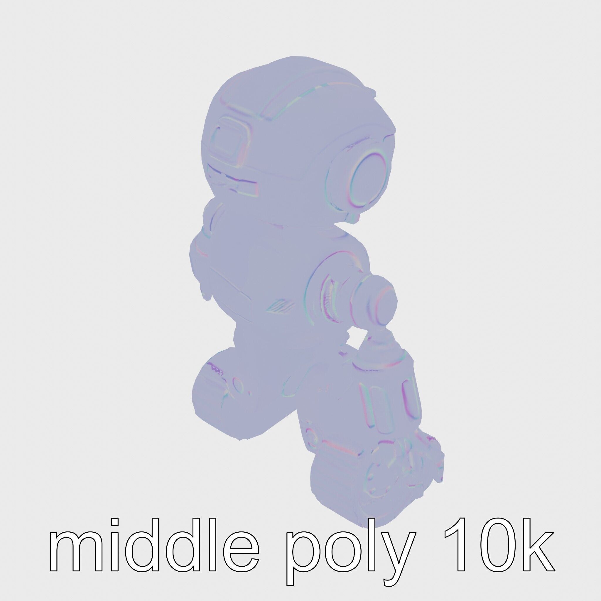 Stylish Toy Robot Assistant with Neon Indicators Low-poly 3D model_26