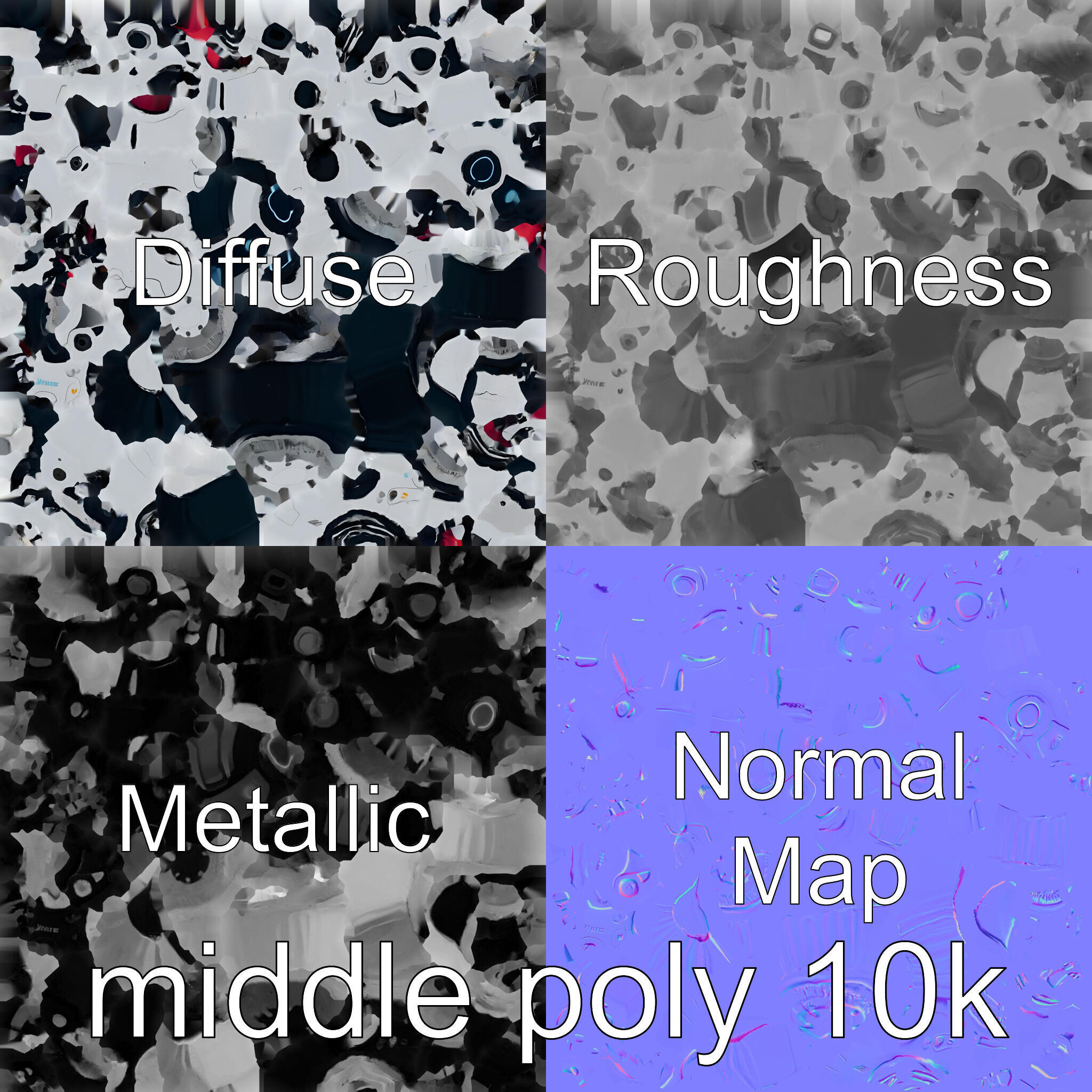 Stylish Toy Robot Assistant with Neon Indicators Low-poly 3D model_33