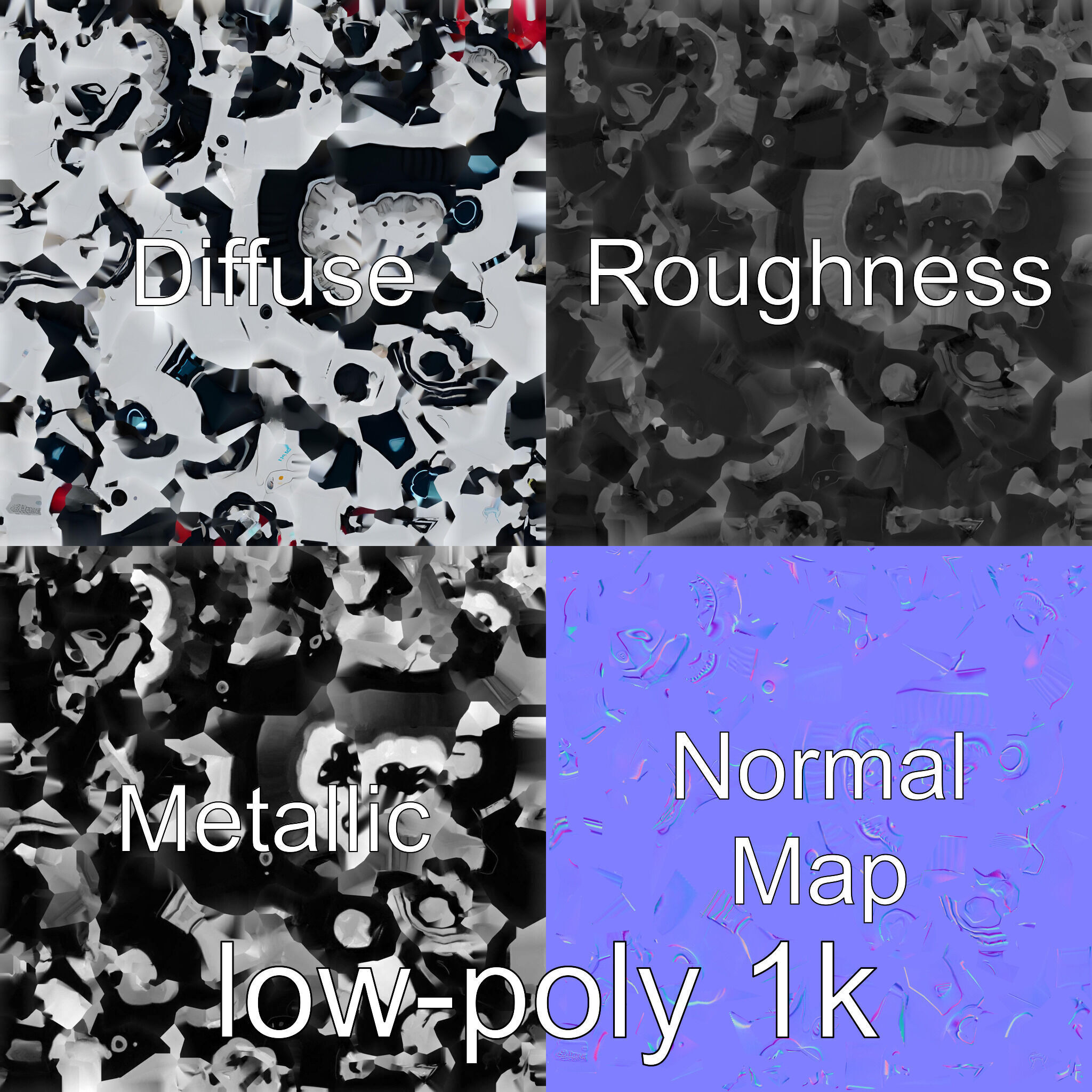 Stylish Toy Robot Assistant with Neon Indicators Low-poly 3D model_4