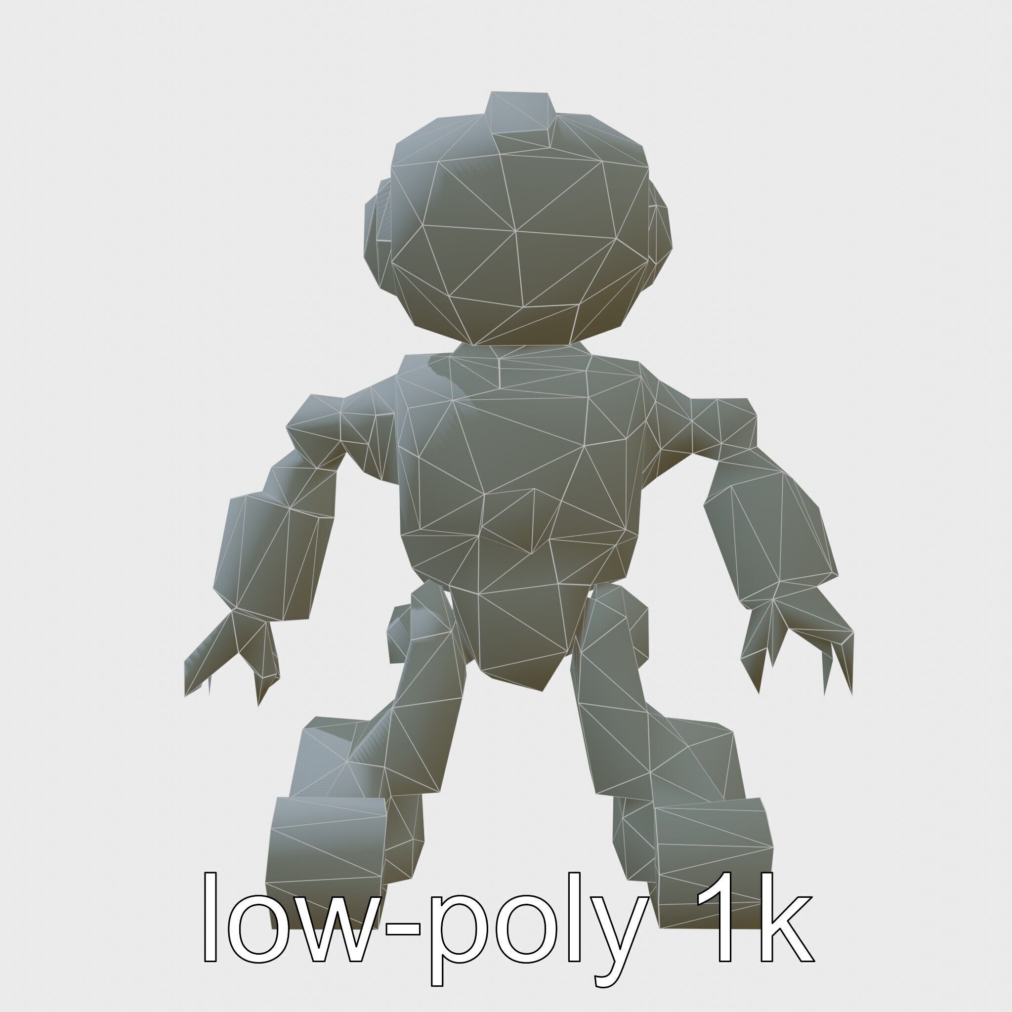 Stylish Toy Robot Assistant with Neon Indicators Low-poly 3D model_17