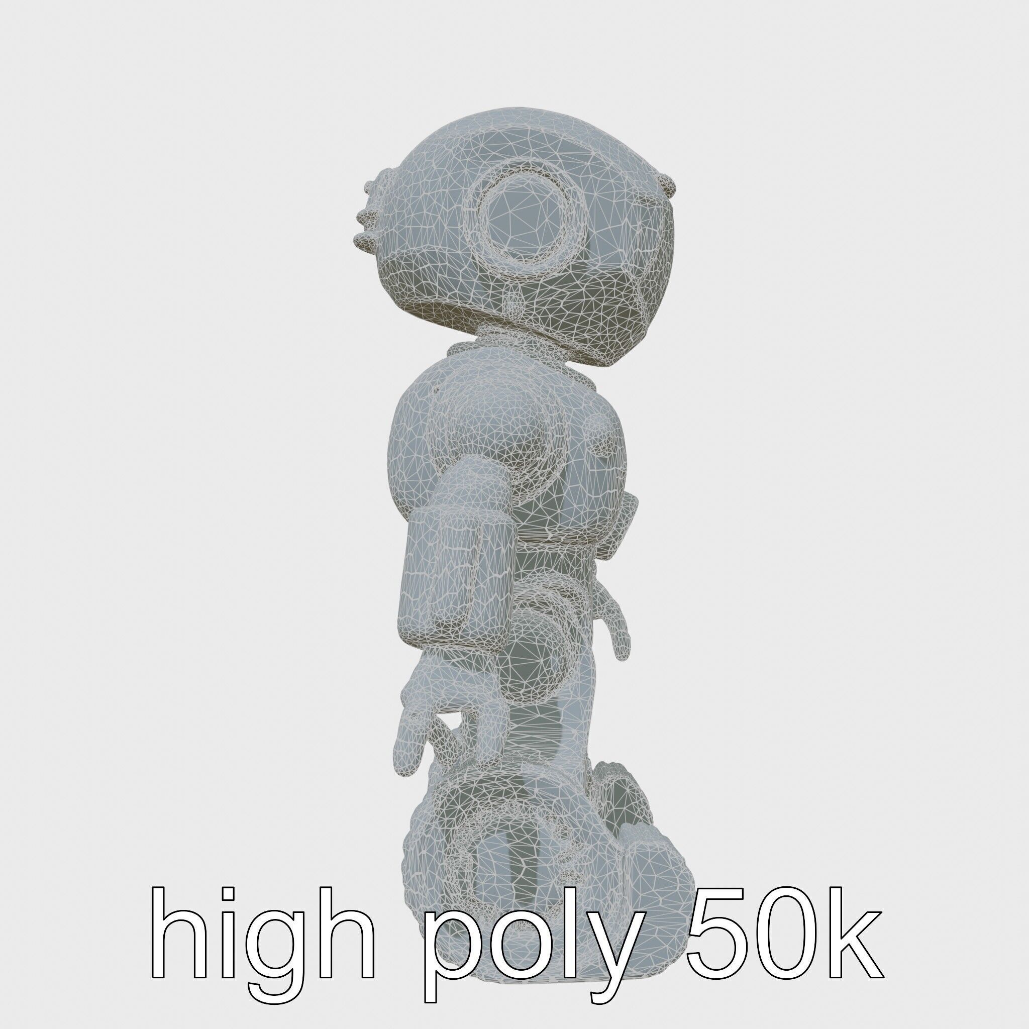 Stylish Toy Robot Assistant with Neon Indicators Low-poly 3D model_24