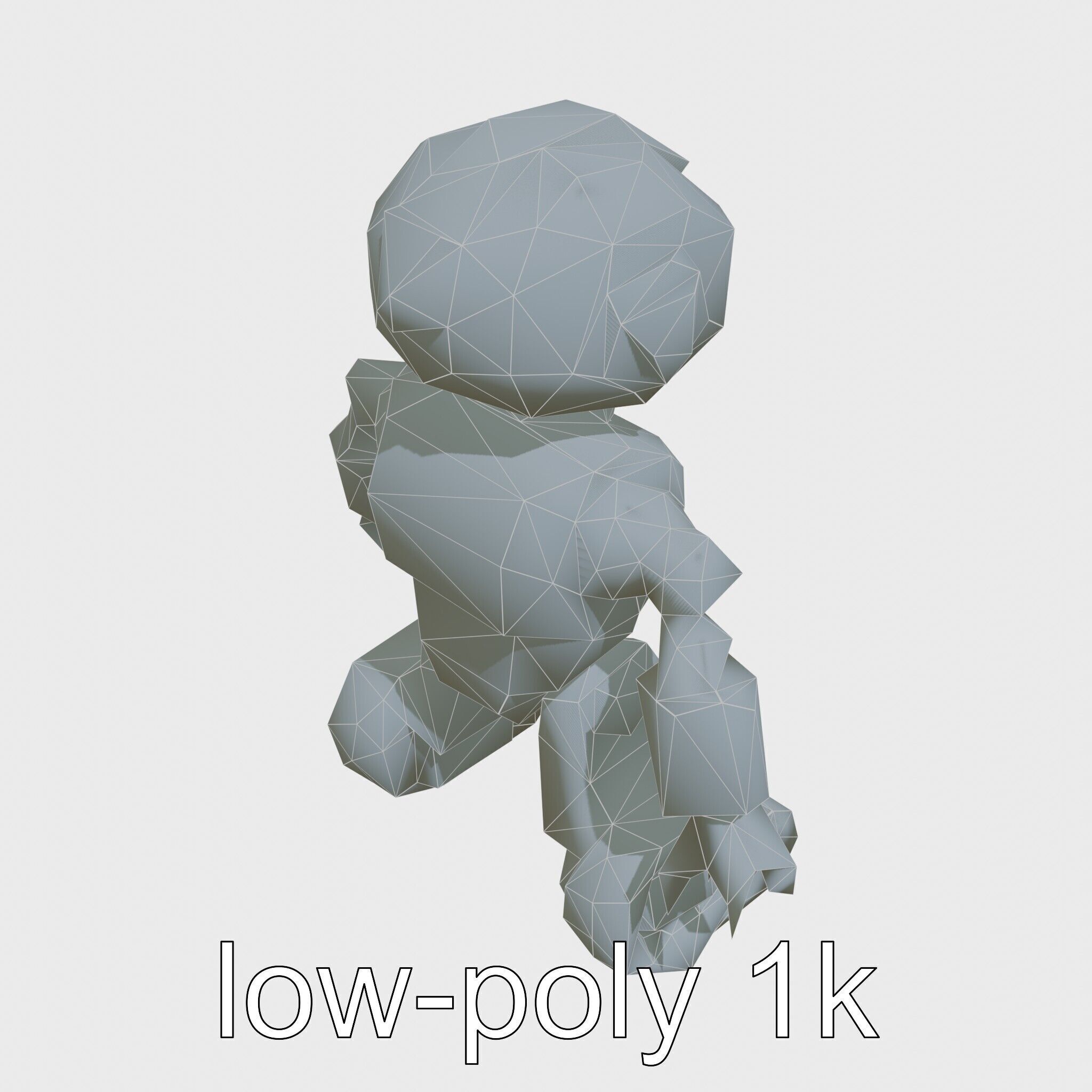 Stylish Toy Robot Assistant with Neon Indicators Low-poly 3D model_15