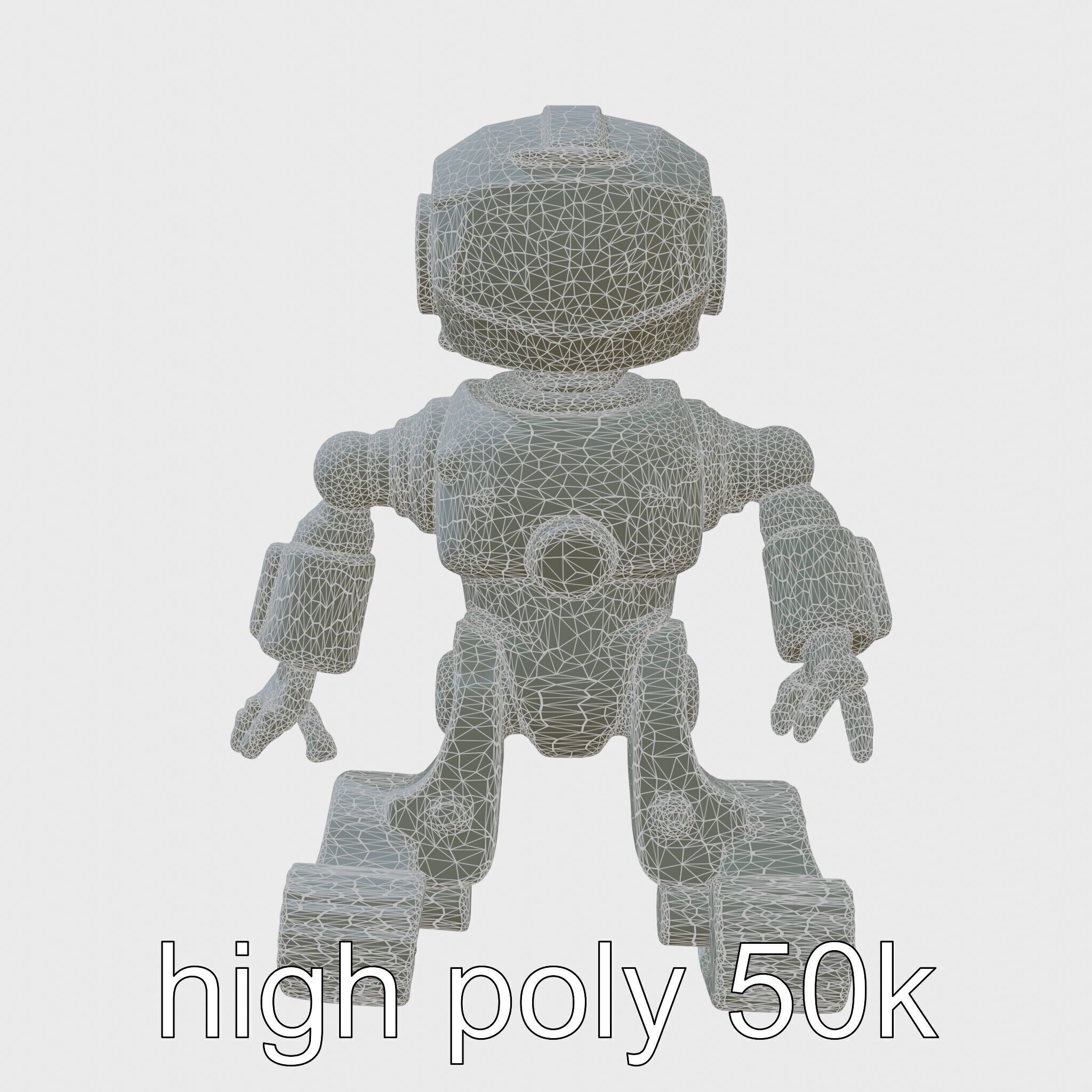 Stylish Toy Robot Assistant with Neon Indicators Low-poly 3D model_8