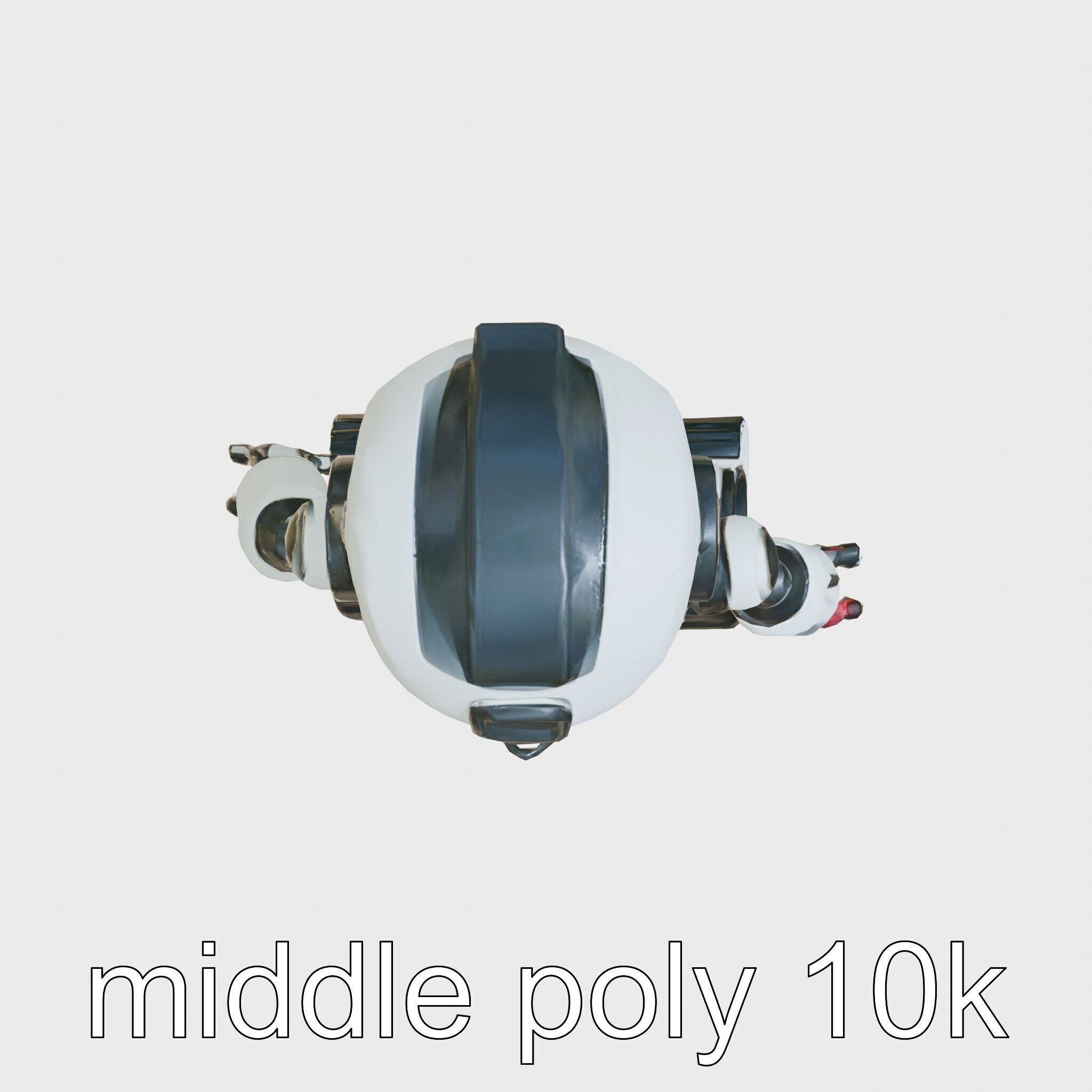 Stylish Toy Robot Assistant with Neon Indicators Low-poly 3D model_12