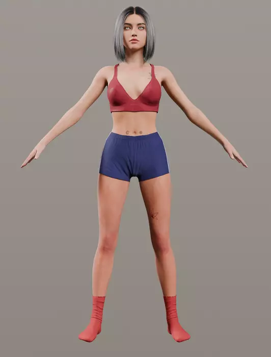 Female model 3D model_0