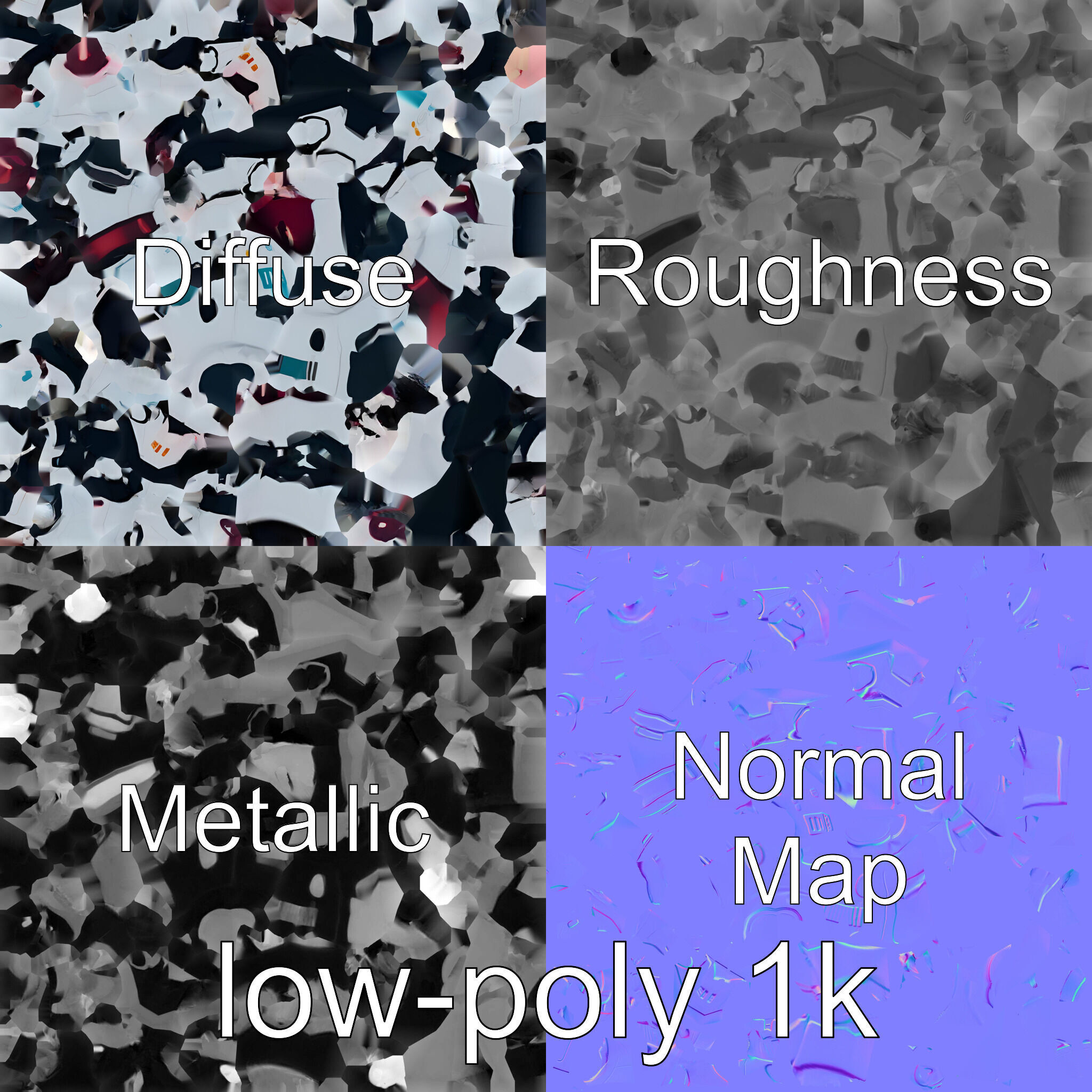 Stylish Robot Assistant with Neon Indicators Low-poly 3D model_4