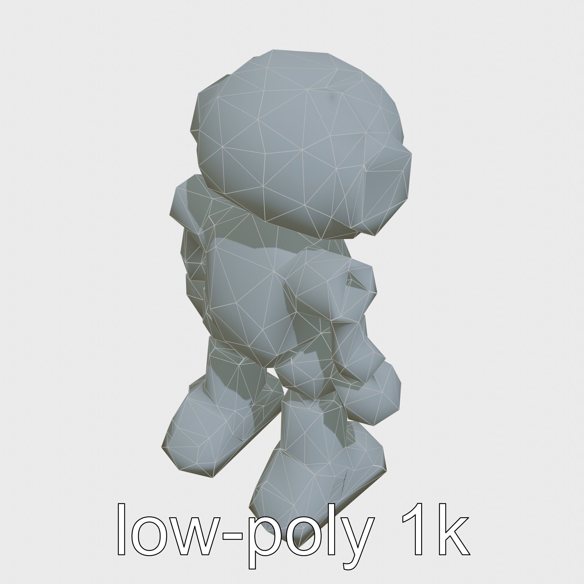 Stylish Robot Assistant with Neon Indicators Low-poly 3D model_7