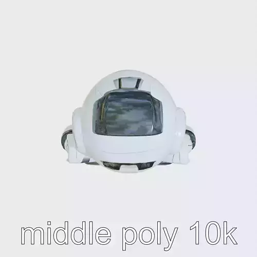 Stylish Robot Assistant with Neon Indicators Low-poly 3D model