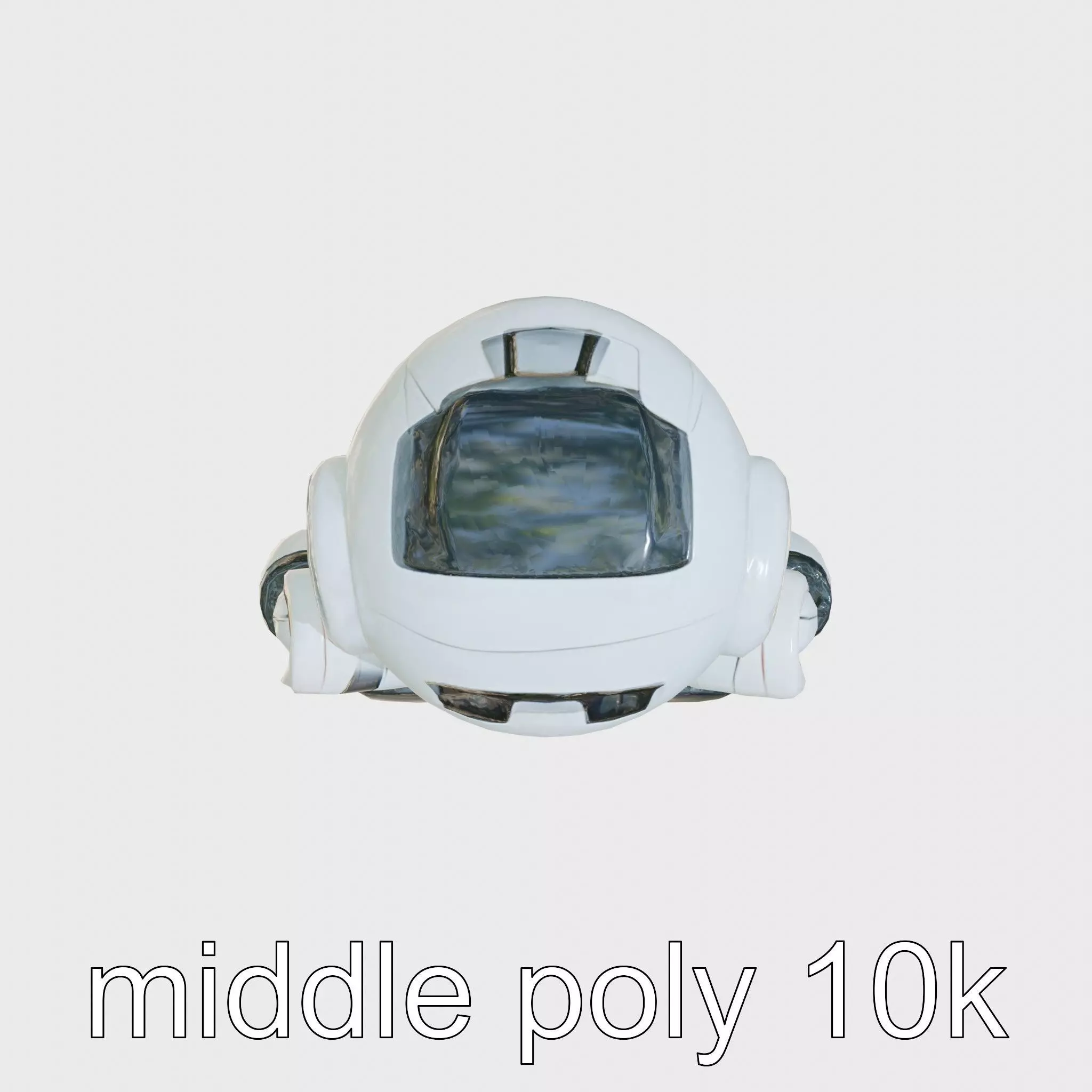 Stylish Robot Assistant with Neon Indicators Low-poly 3D model_0