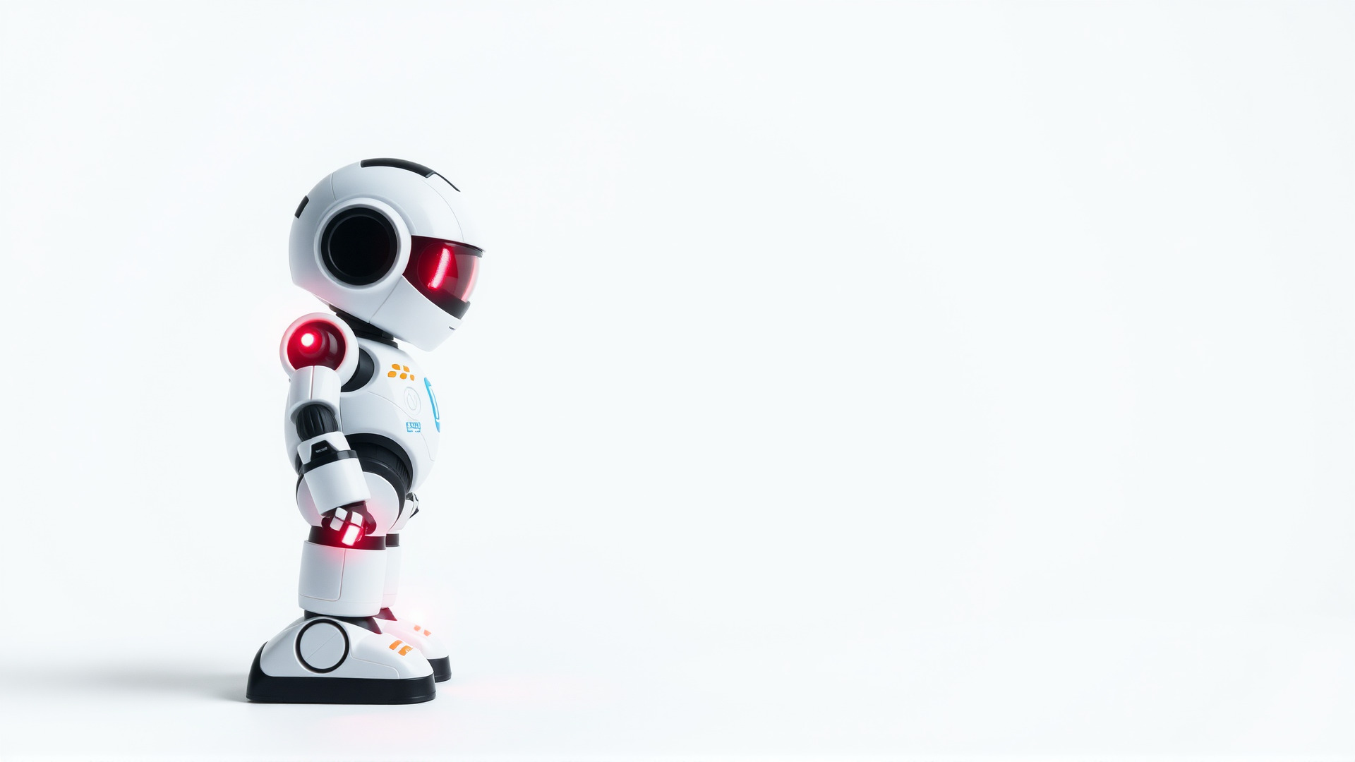 Stylish Robot Assistant with Neon Indicators Low-poly 3D model_6