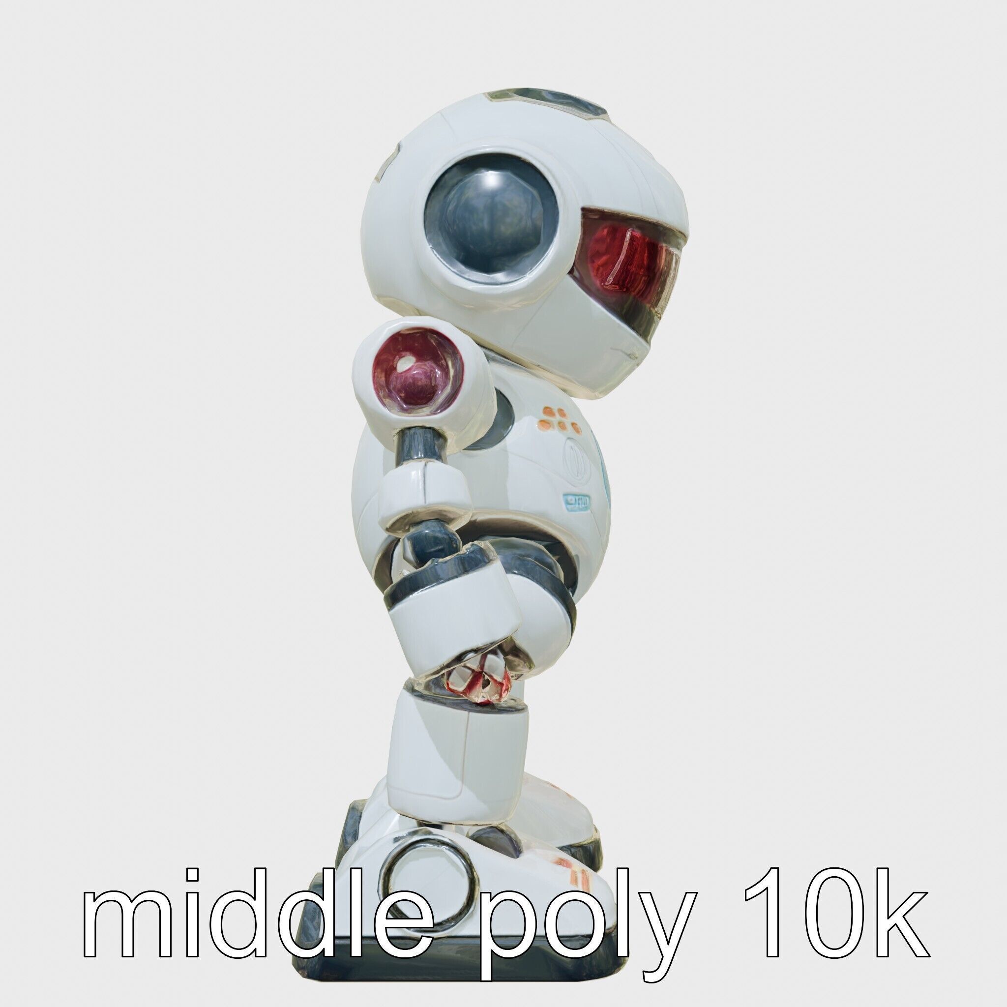 Stylish Robot Assistant with Neon Indicators Low-poly 3D model_14