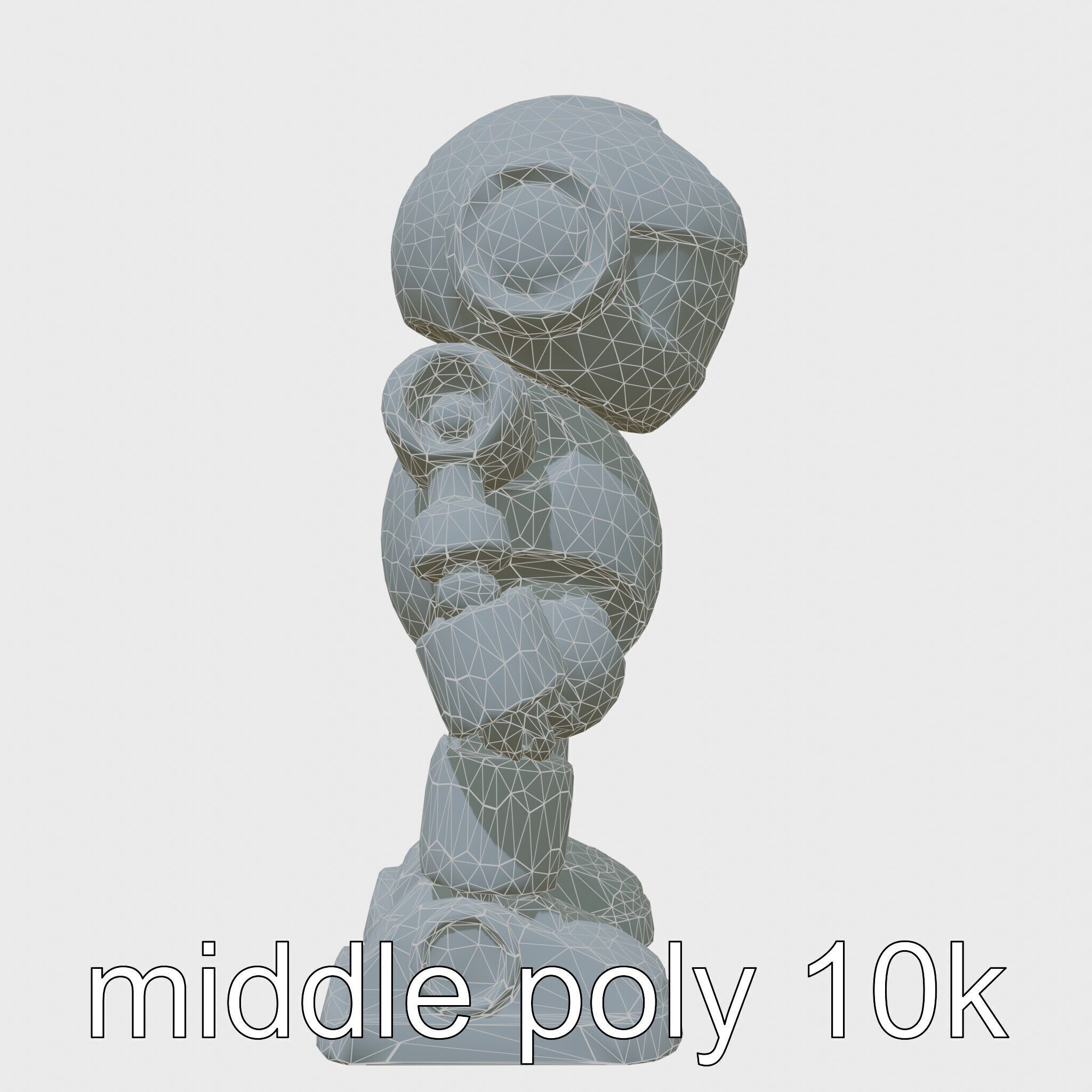 Stylish Robot Assistant with Neon Indicators Low-poly 3D model_20