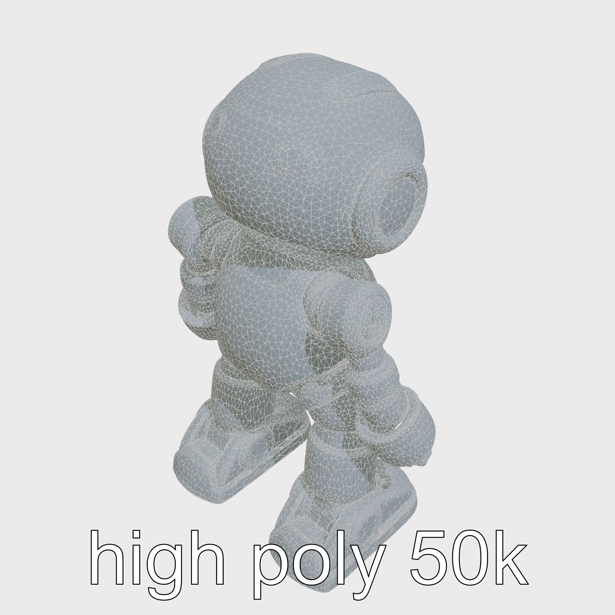 Stylish Robot Assistant with Neon Indicators Low-poly 3D model_21