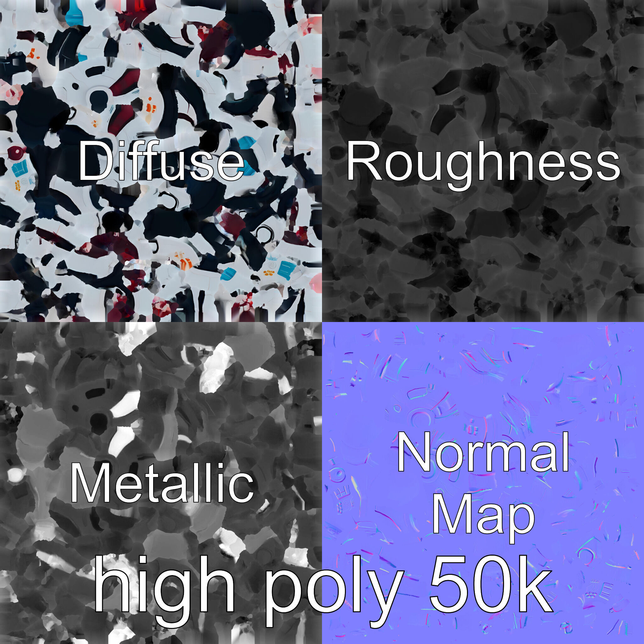 Stylish Robot Assistant with Neon Indicators Low-poly 3D model_32