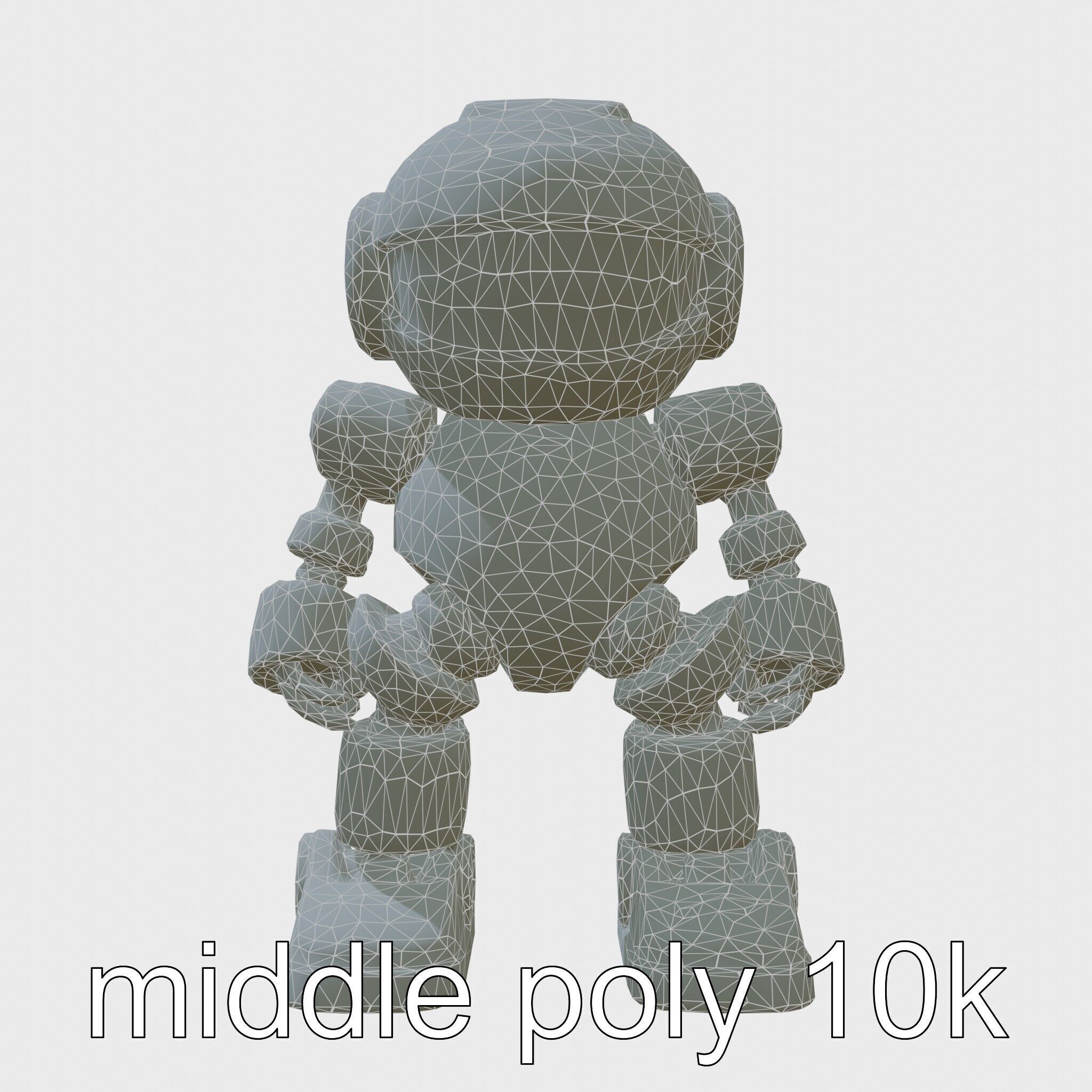 Stylish Robot Assistant with Neon Indicators Low-poly 3D model_29