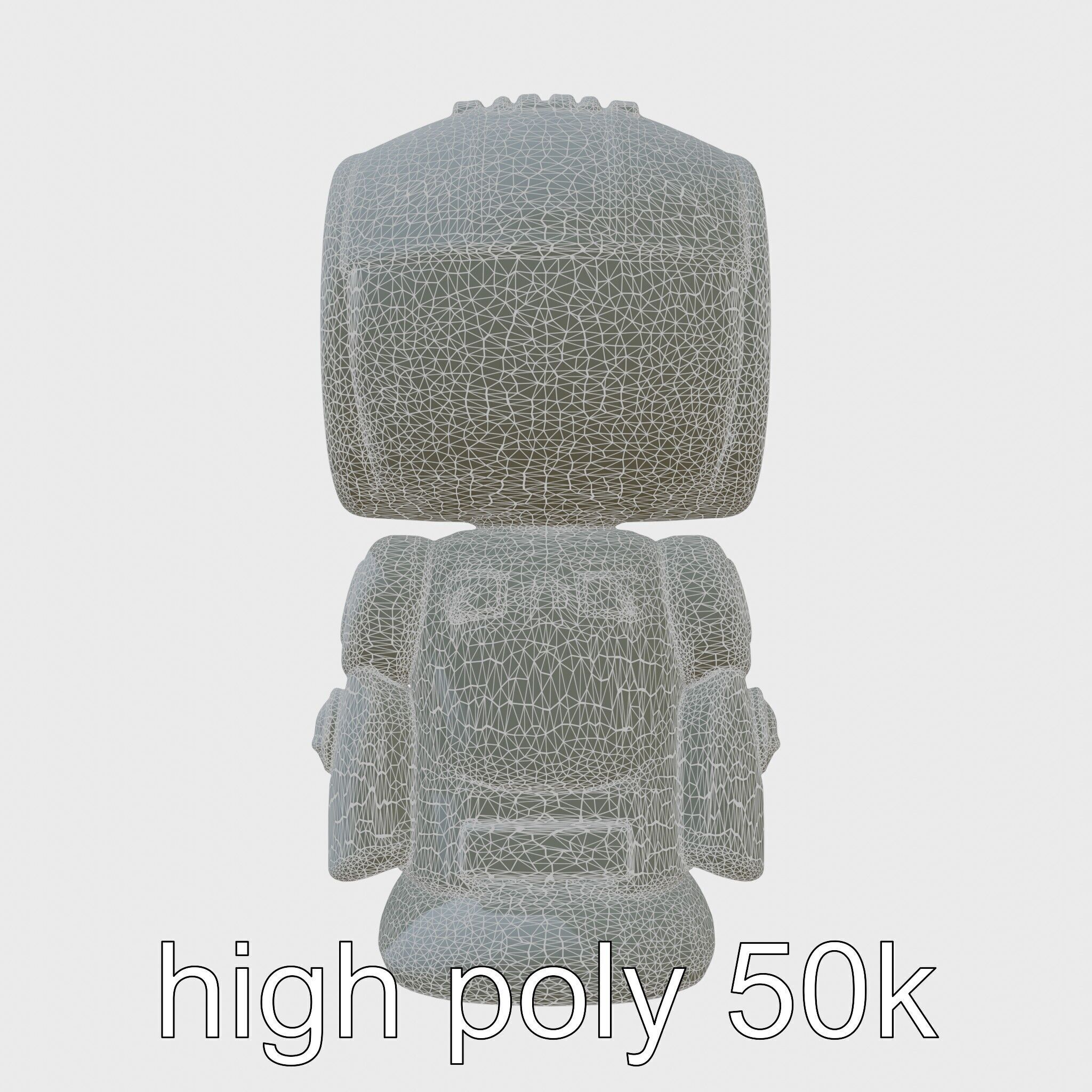 Stylish Neon Indicator Toy Robot Assistant Low-poly 3D model_8