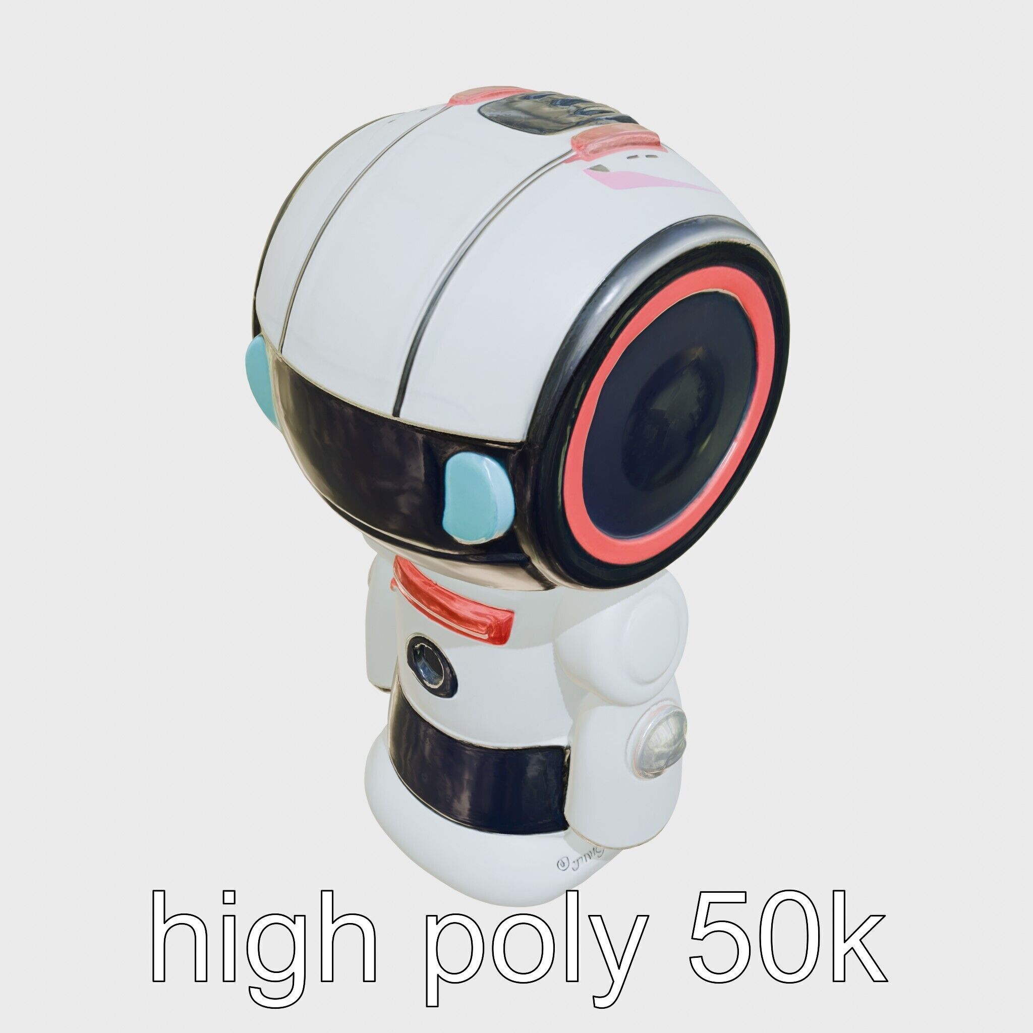 Stylish Neon Indicator Toy Robot Assistant Low-poly 3D model_11