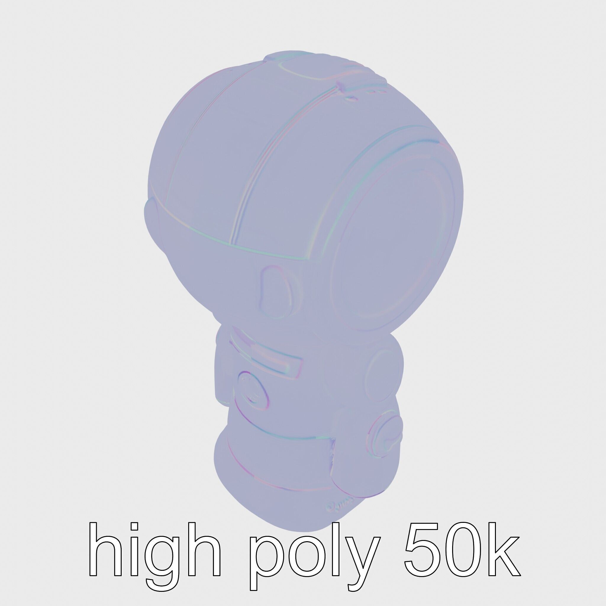 Stylish Neon Indicator Toy Robot Assistant Low-poly 3D model_15