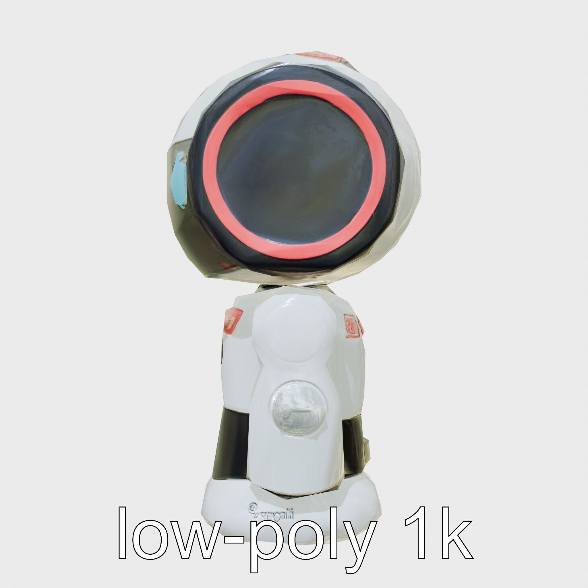 Stylish Neon Indicator Toy Robot Assistant Low-poly 3D model_33