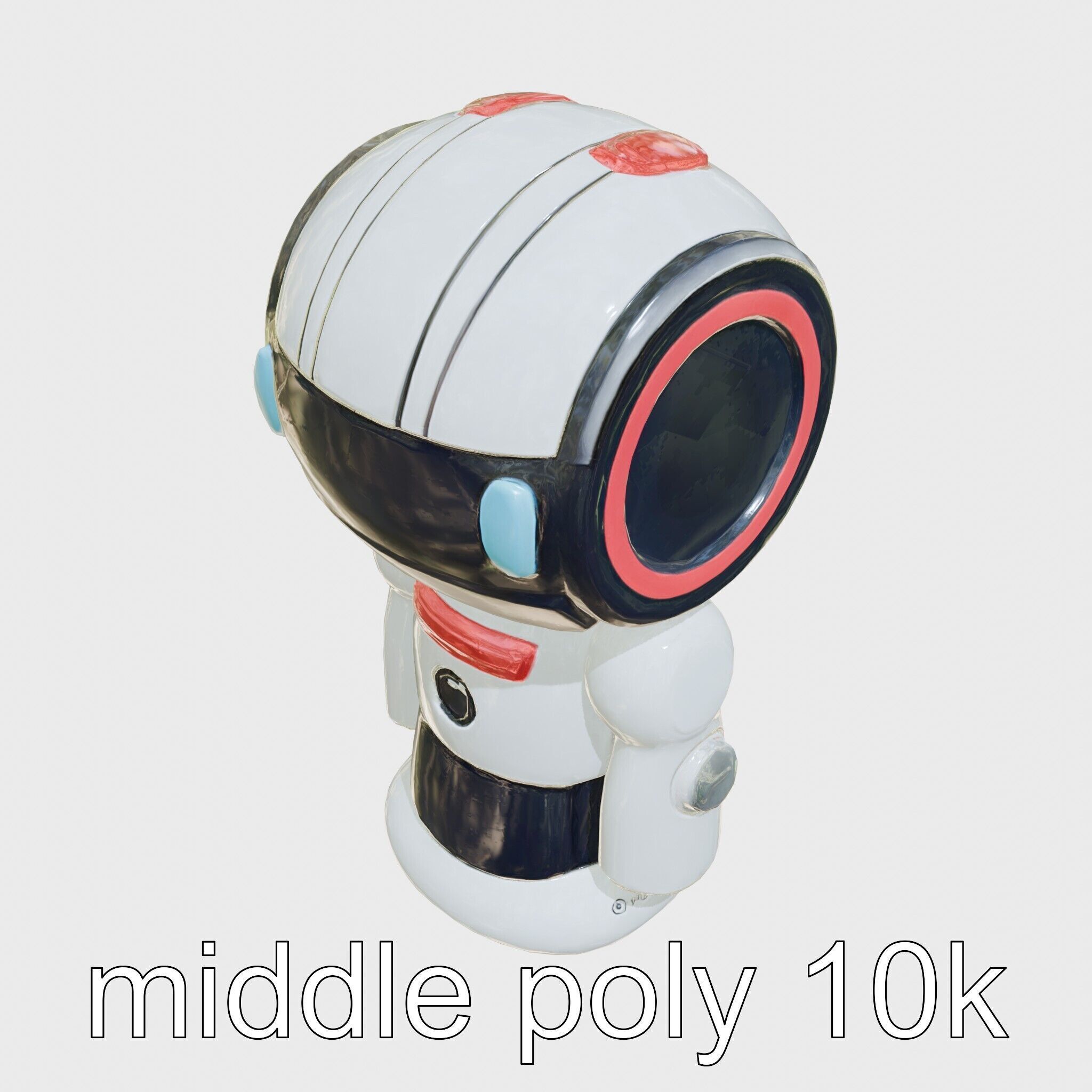 Stylish Neon Indicator Toy Robot Assistant Low-poly 3D model_12