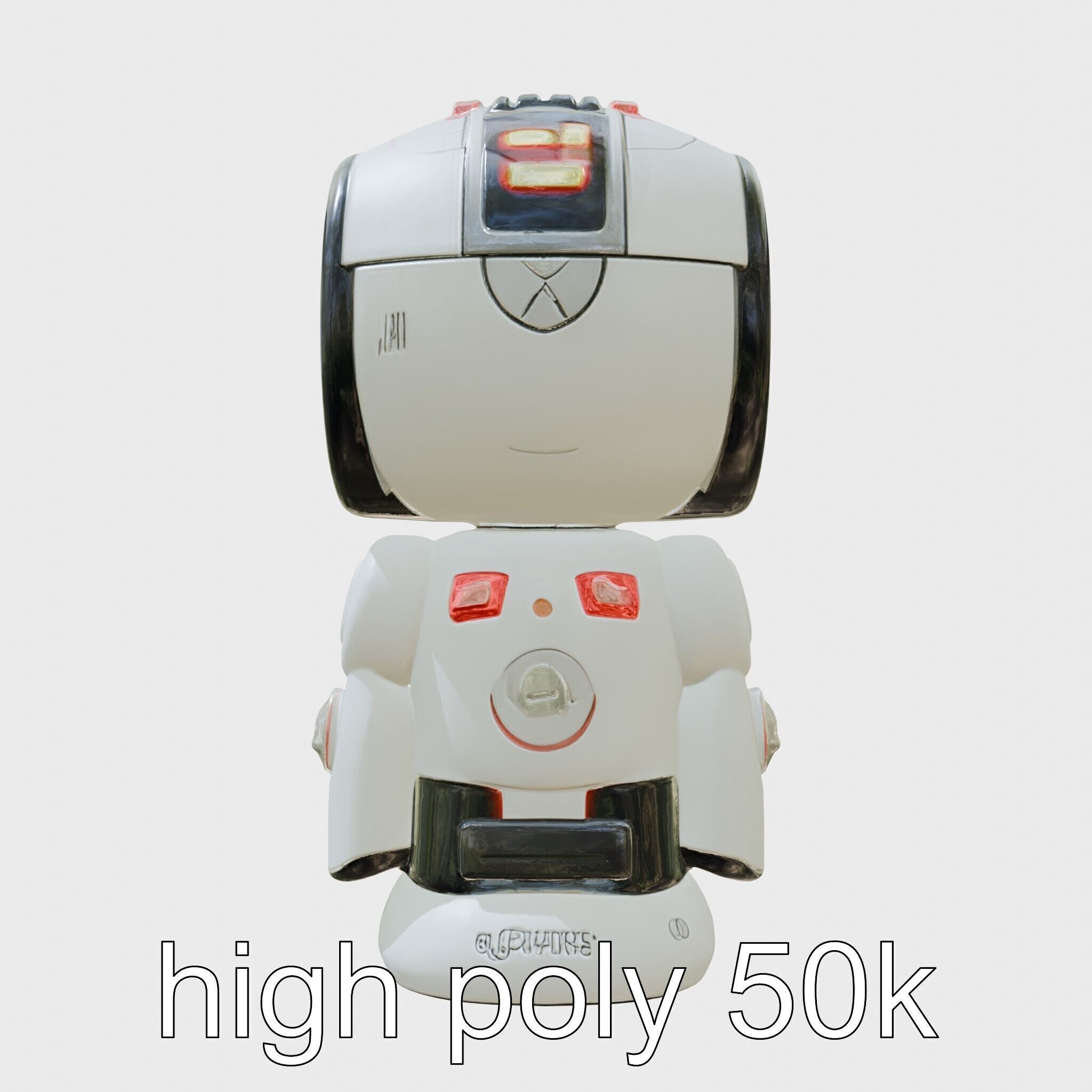 Stylish Neon Indicator Toy Robot Assistant Low-poly 3D model_5
