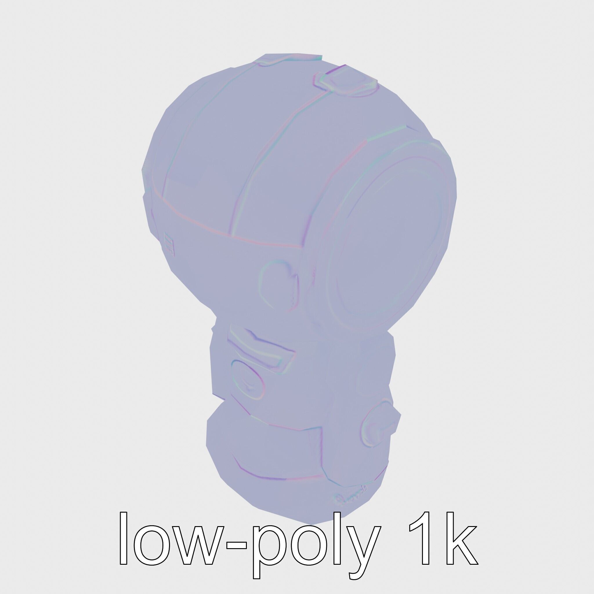 Stylish Neon Indicator Toy Robot Assistant Low-poly 3D model_16