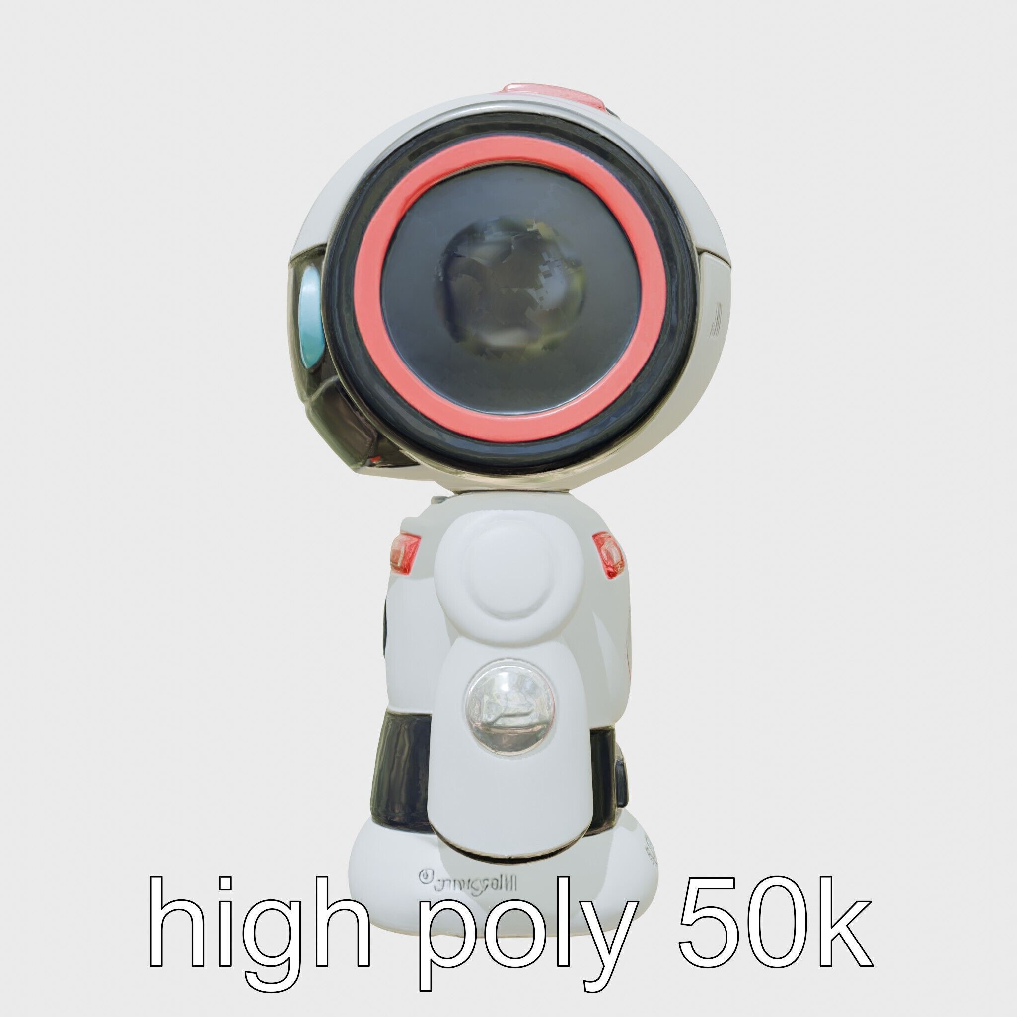 Stylish Neon Indicator Toy Robot Assistant Low-poly 3D model_23