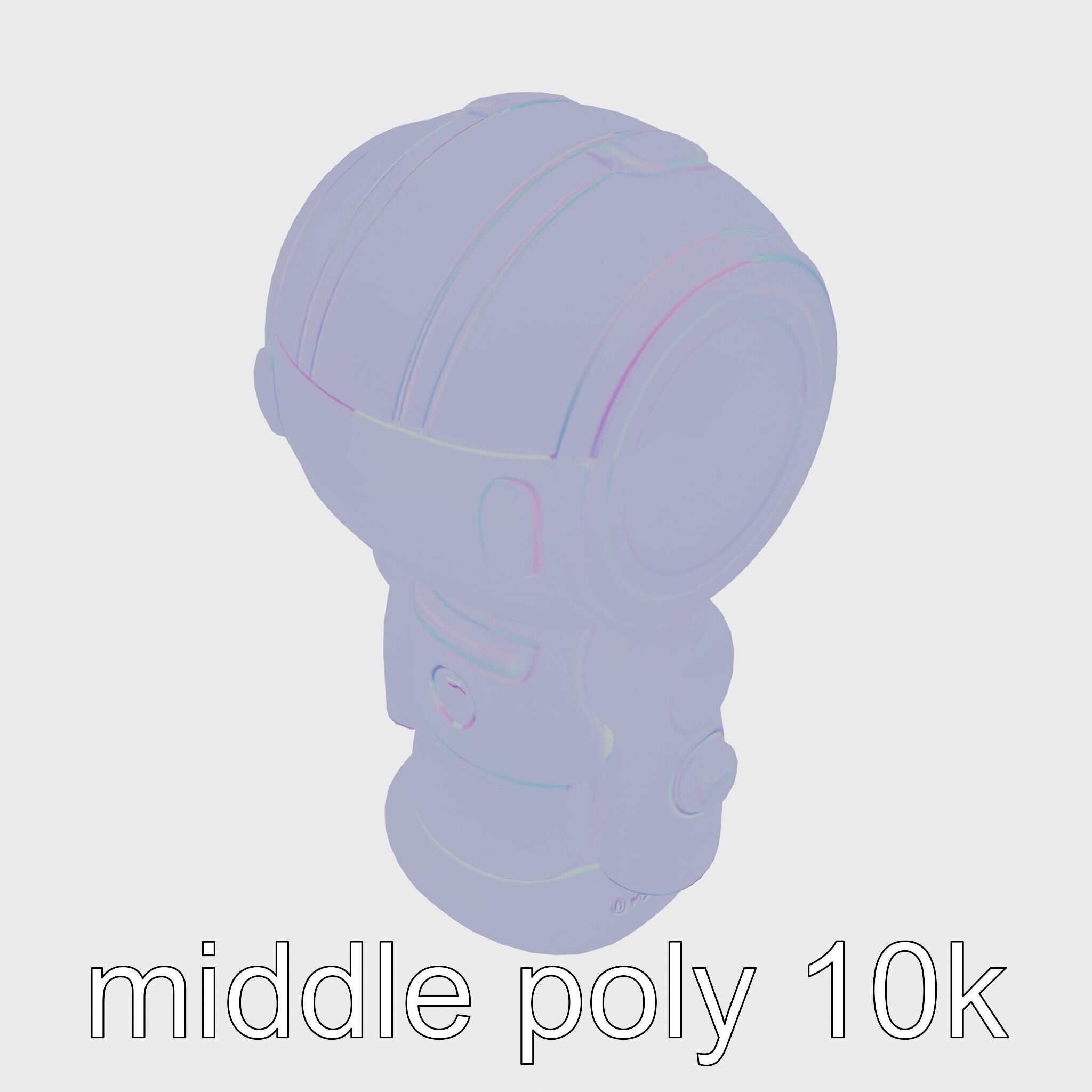 Stylish Neon Indicator Toy Robot Assistant Low-poly 3D model_22