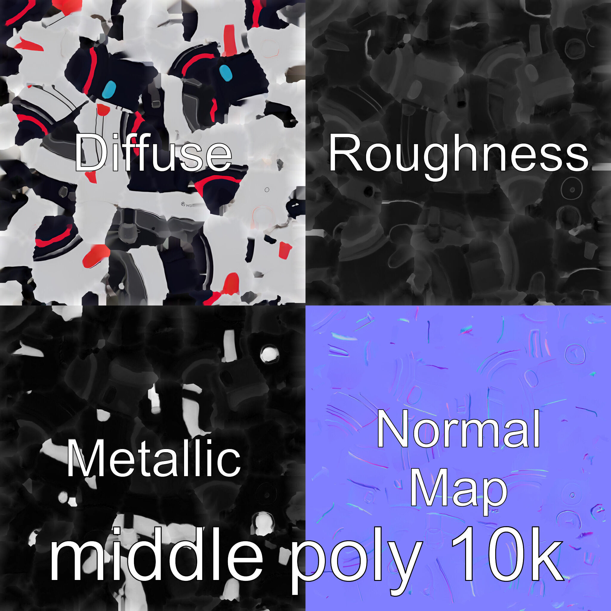 Stylish Neon Indicator Toy Robot Assistant Low-poly 3D model_29