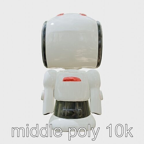 Stylish Neon Indicator Toy Robot Assistant Low-poly 3D model