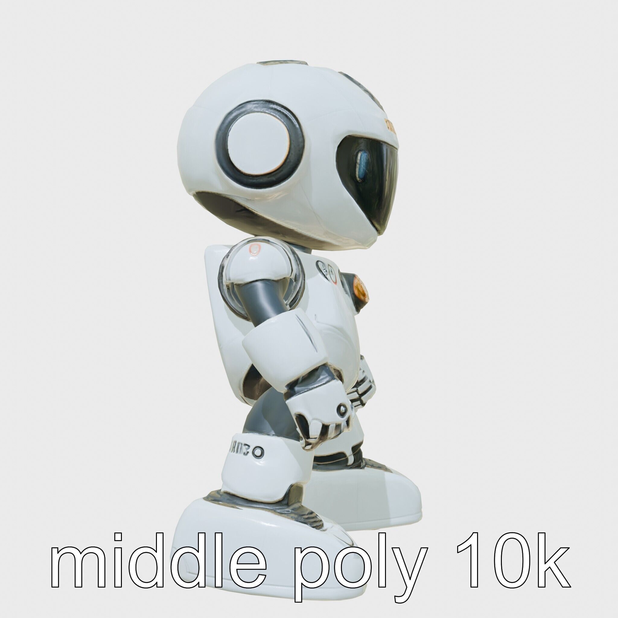 Stylish Toy Robot Assistant with Neon Indicators Low-poly 3D model_28