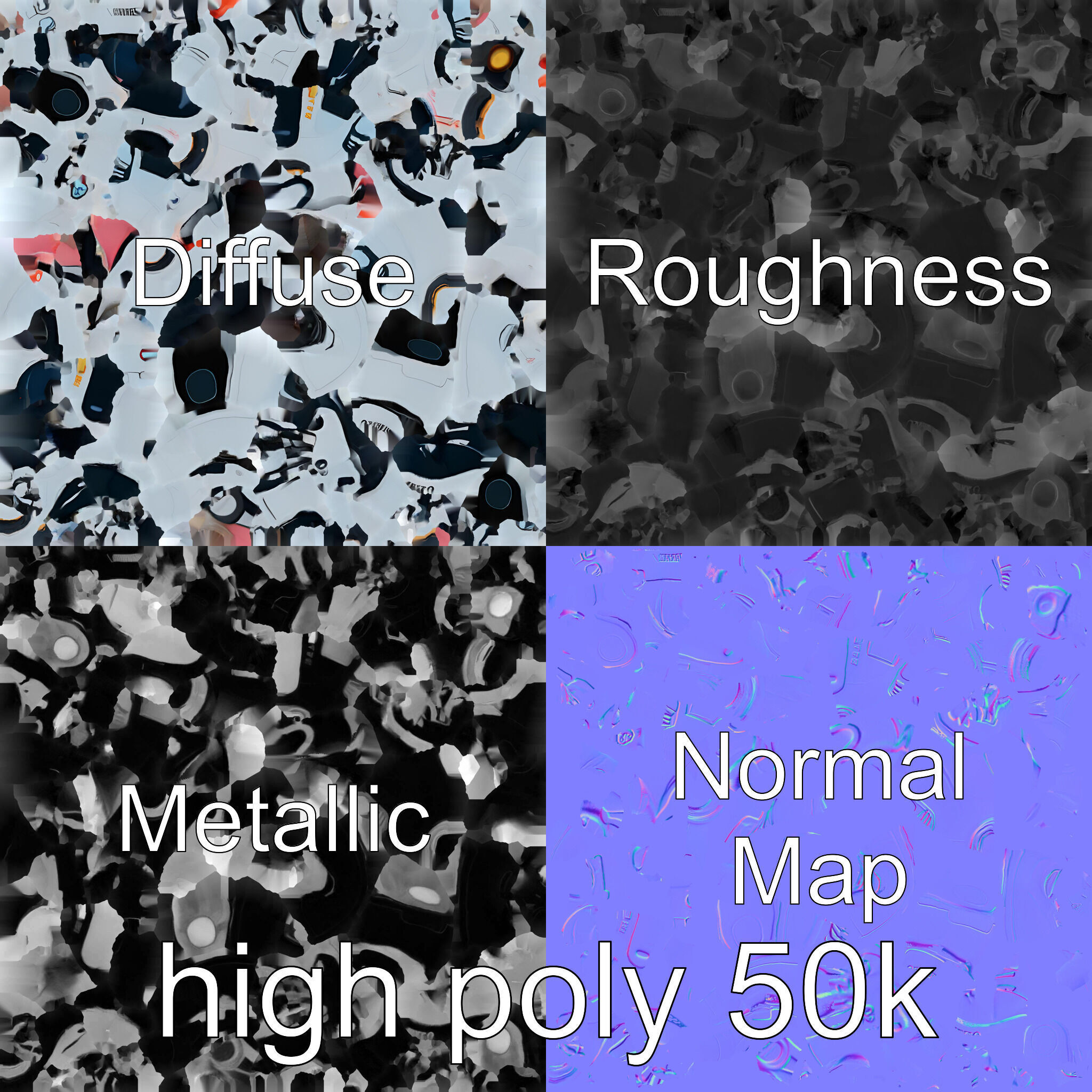 Stylish Toy Robot Assistant with Neon Indicators Low-poly 3D model_32