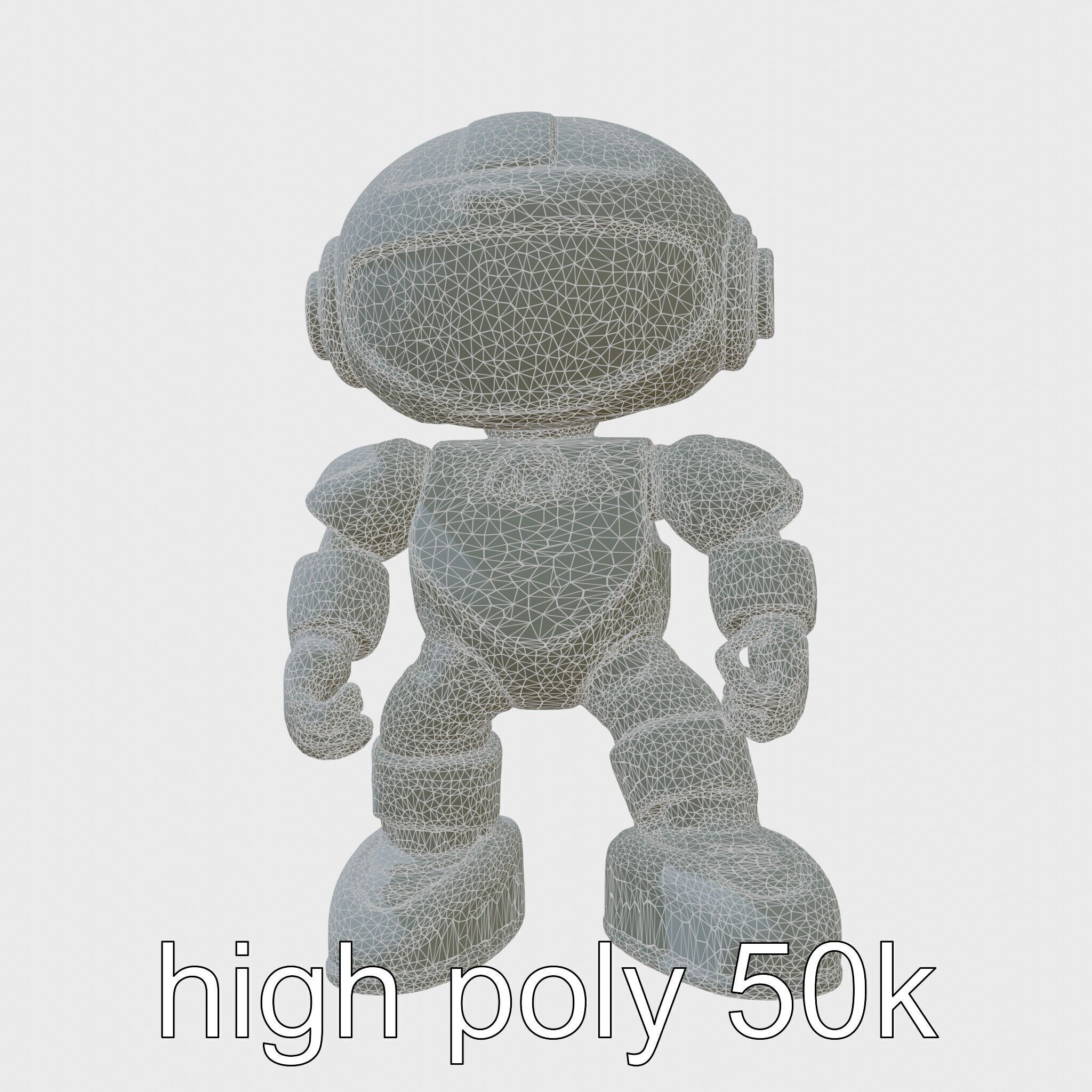 Stylish Toy Robot Assistant with Neon Indicators Low-poly 3D model_8