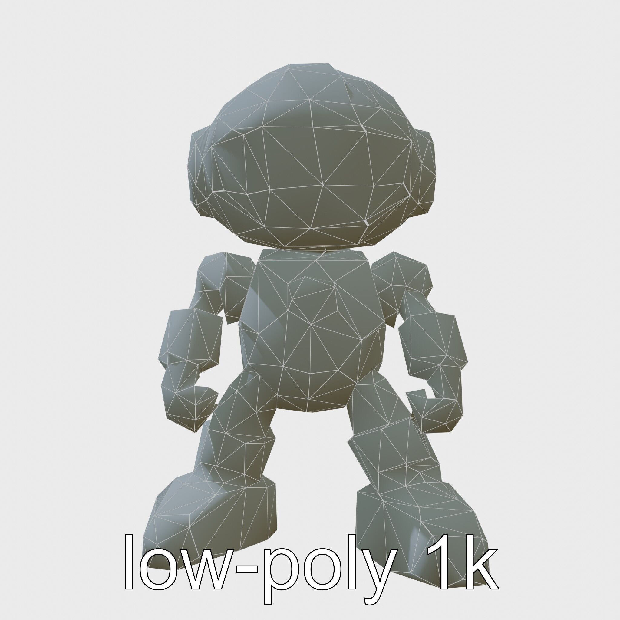 Stylish Toy Robot Assistant with Neon Indicators Low-poly 3D model_18