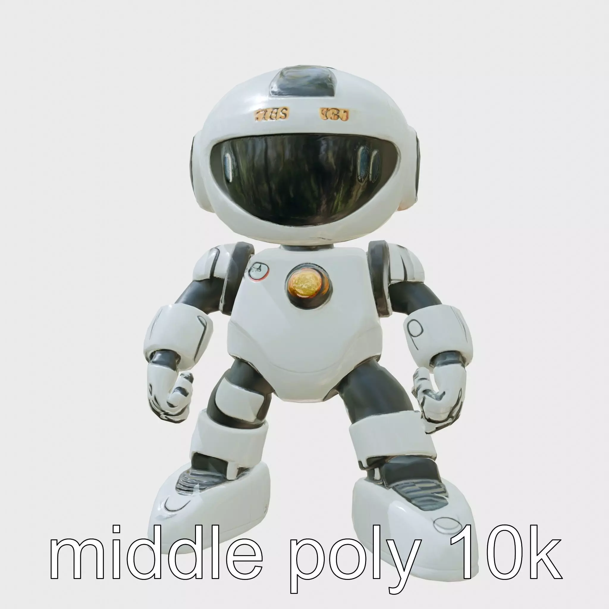 Stylish Toy Robot Assistant with Neon Indicators Low-poly 3D model_0