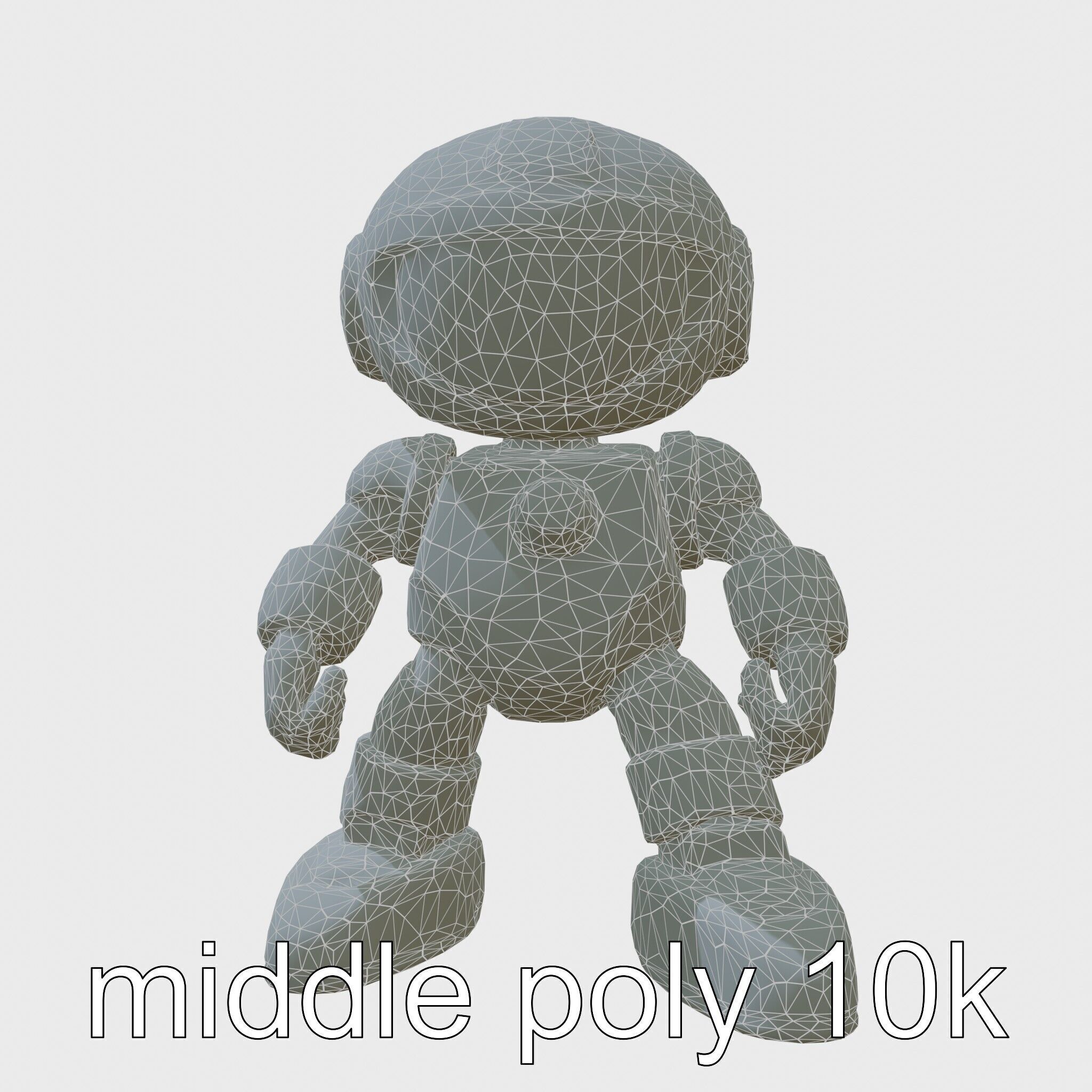 Stylish Toy Robot Assistant with Neon Indicators Low-poly 3D model_9