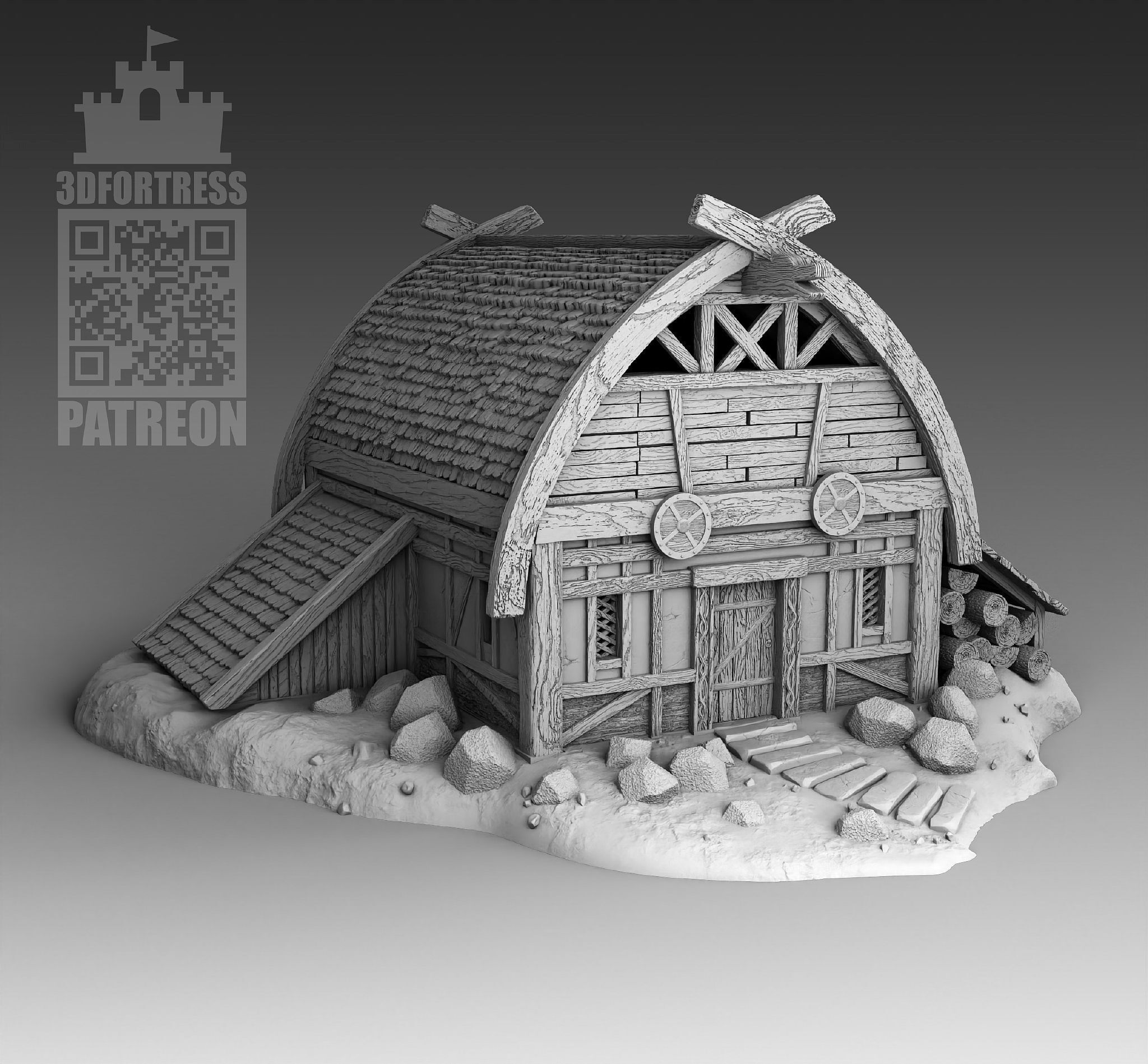 Viking Barn 3D print model_2