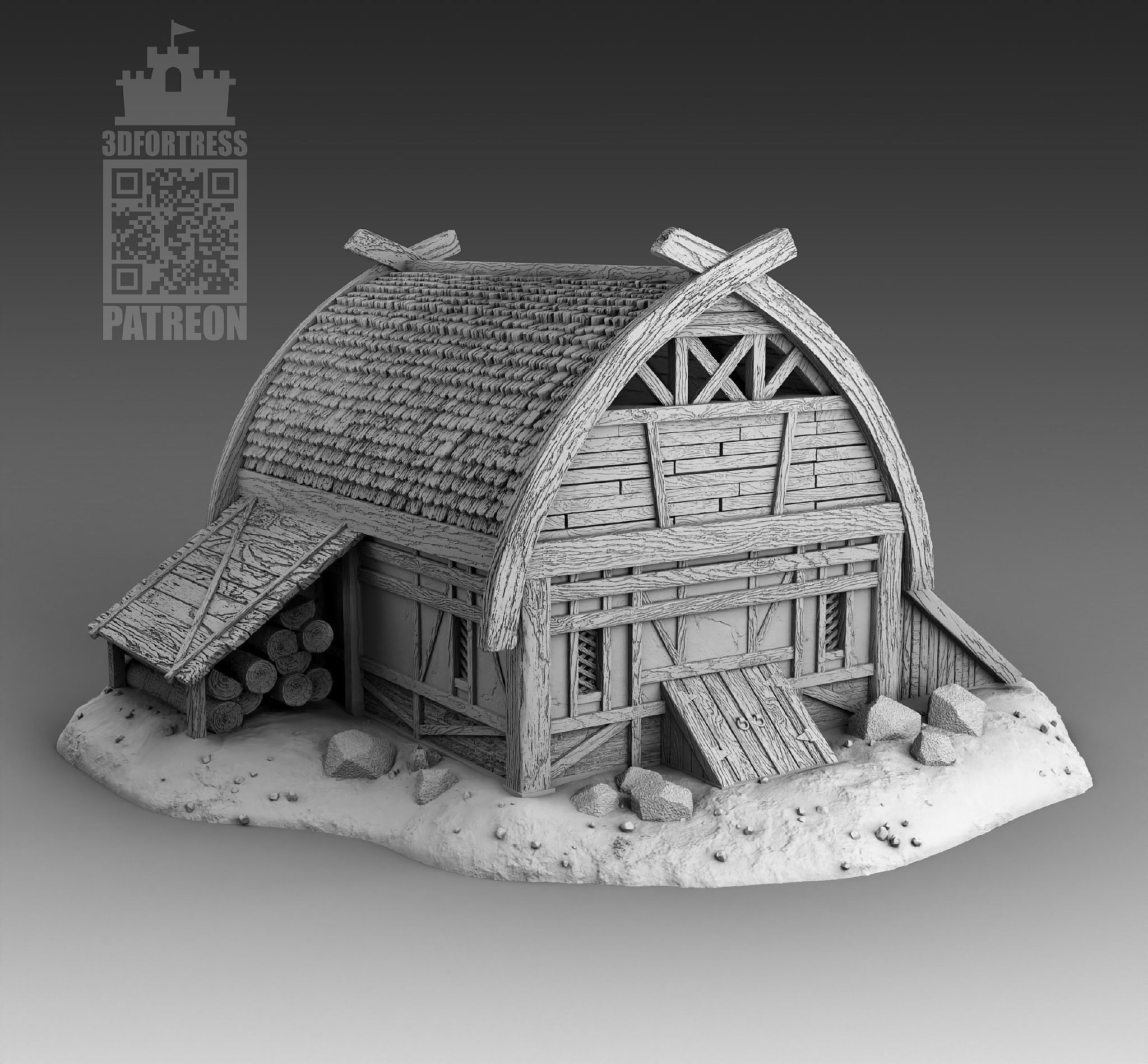 Viking Barn 3D print model_1
