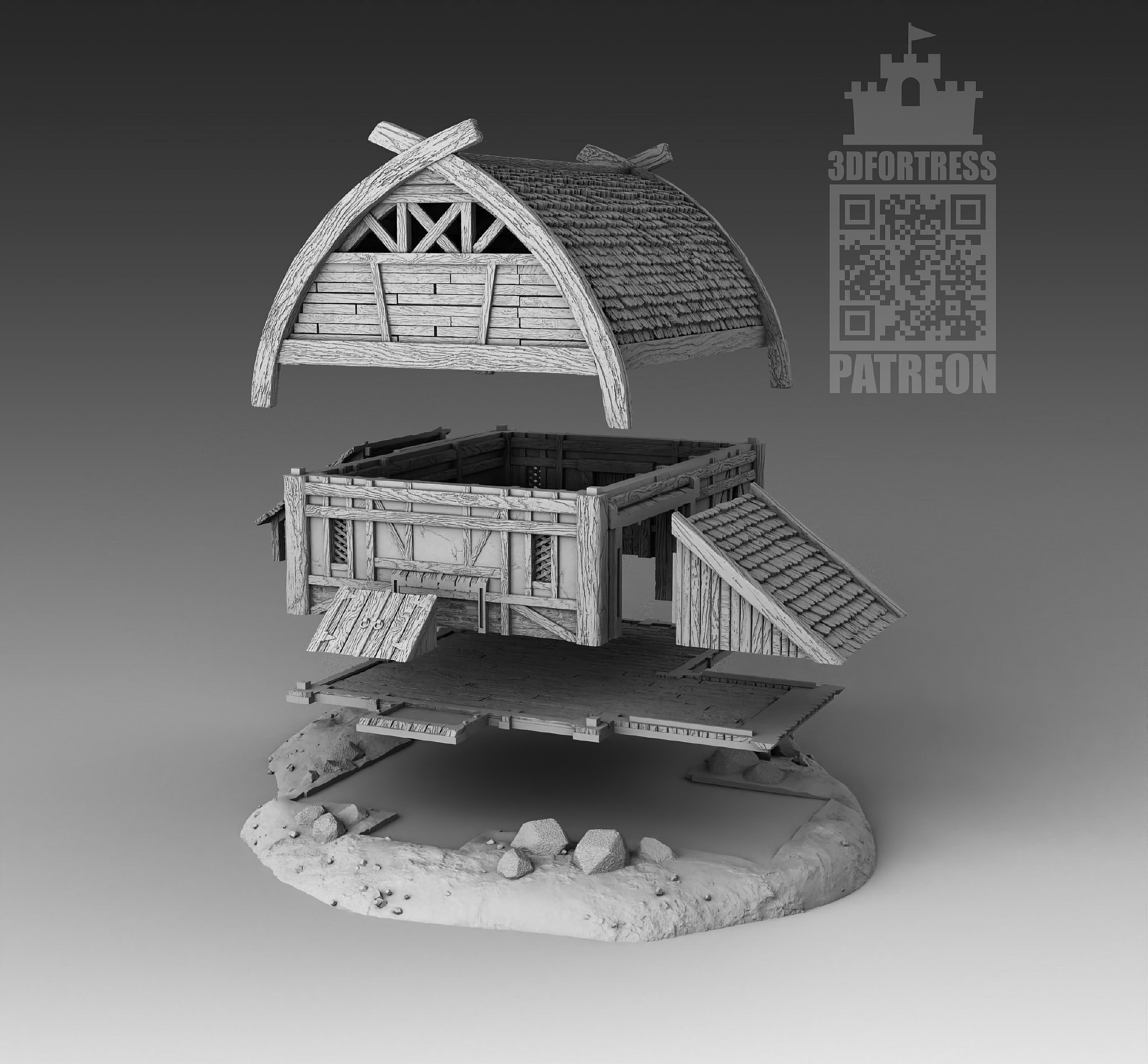 Viking Barn 3D print model_3