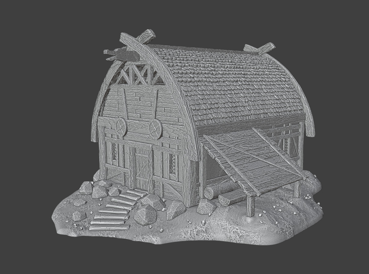 Viking Barn 3D print model_11