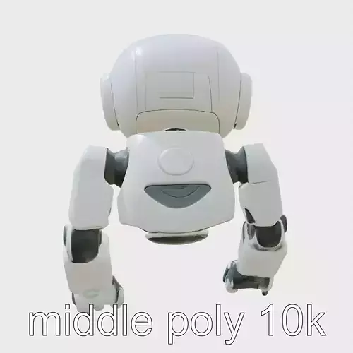 Stylish Toy Robot Assistant with Neon Indicators Low-poly 3D model