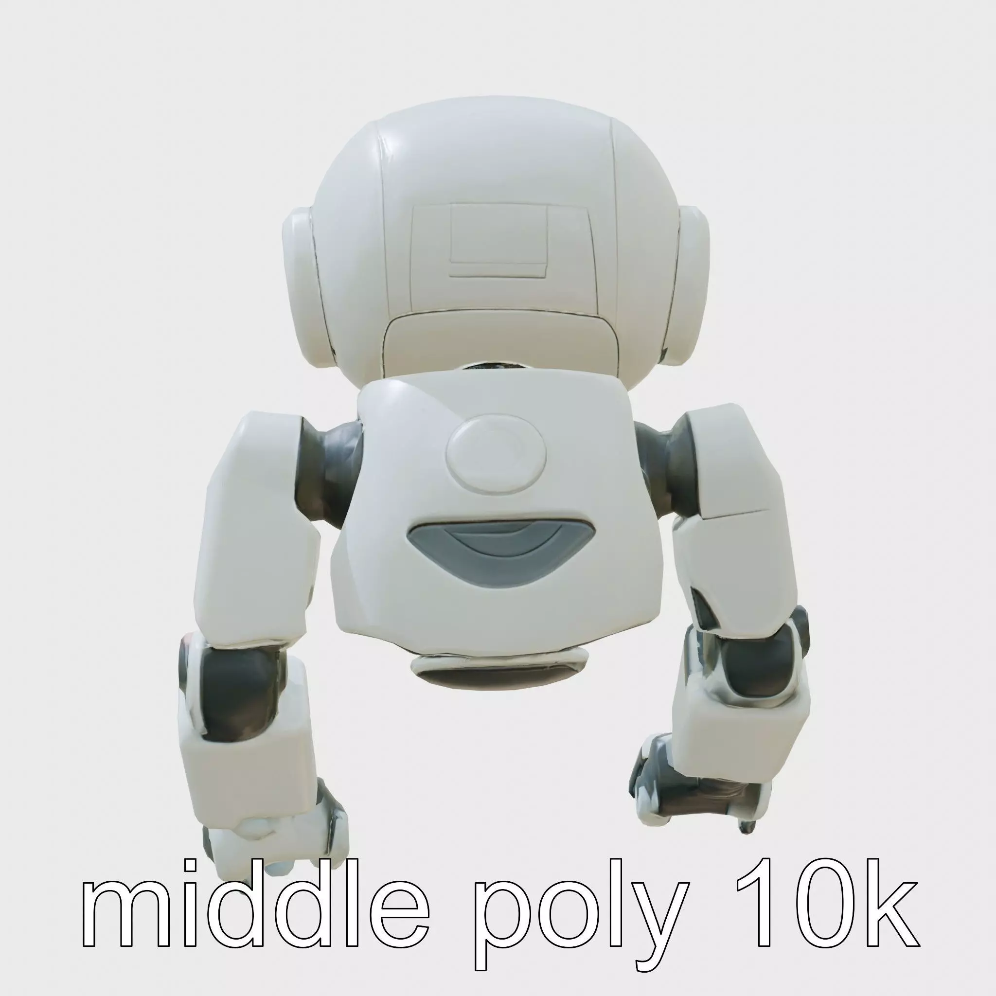 Stylish Toy Robot Assistant with Neon Indicators Low-poly 3D model_0