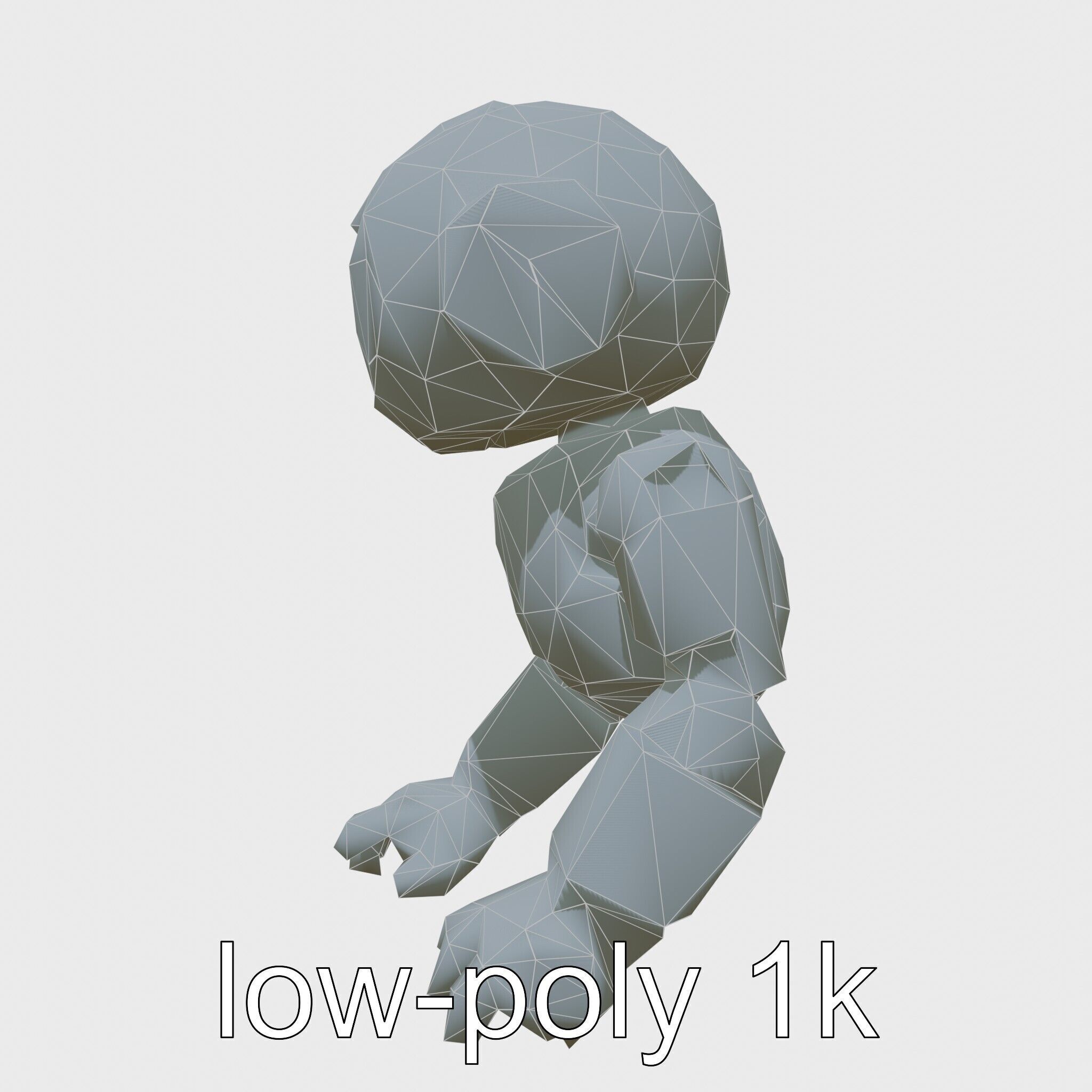 Stylish Toy Robot Assistant with Neon Indicators Low-poly 3D model_25