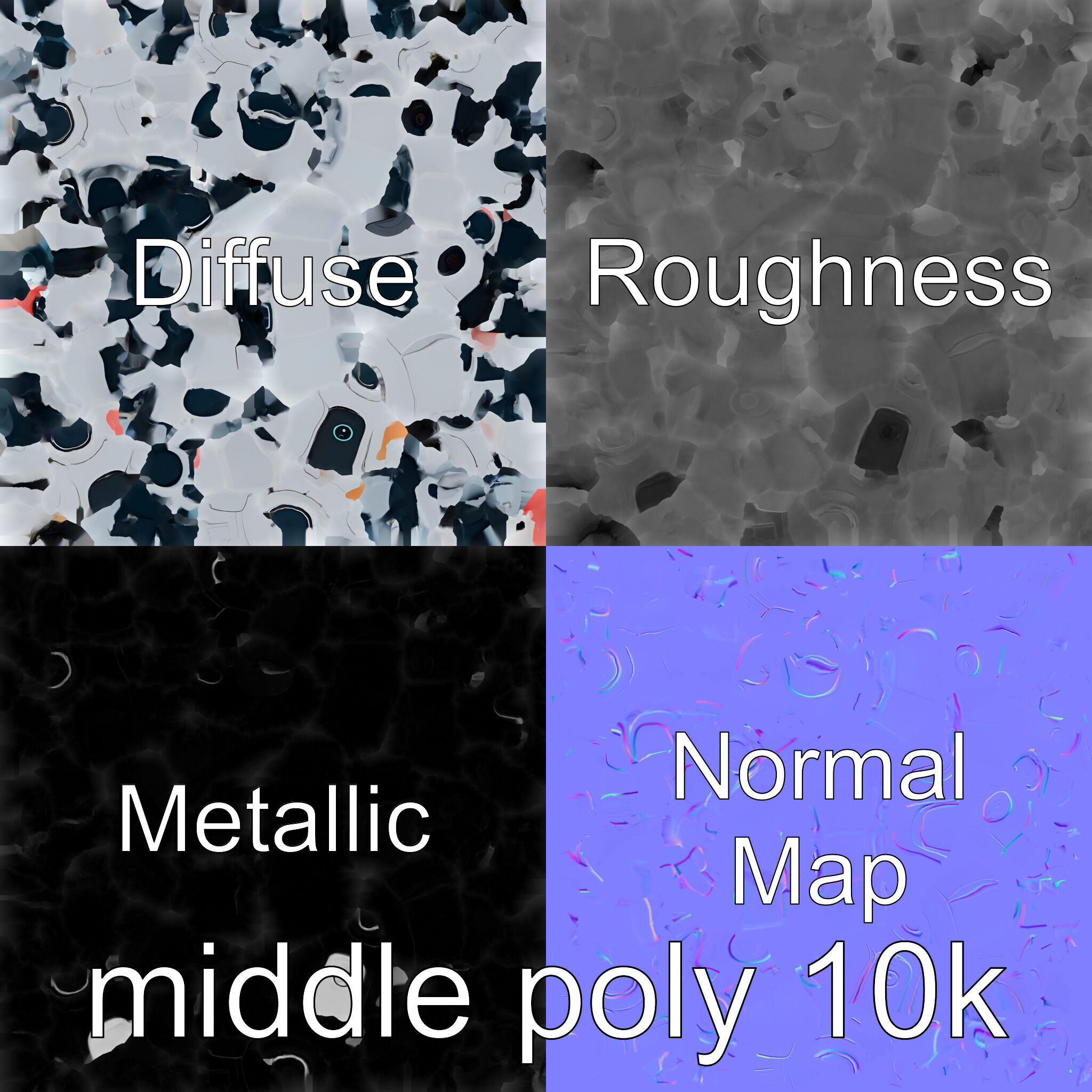 Stylish Toy Robot Assistant with Neon Indicators Low-poly 3D model_27