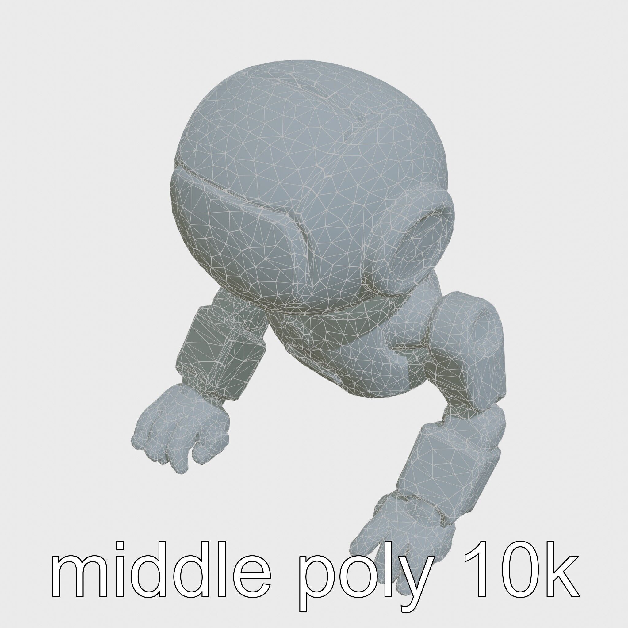 Stylish Toy Robot Assistant with Neon Indicators Low-poly 3D model_14