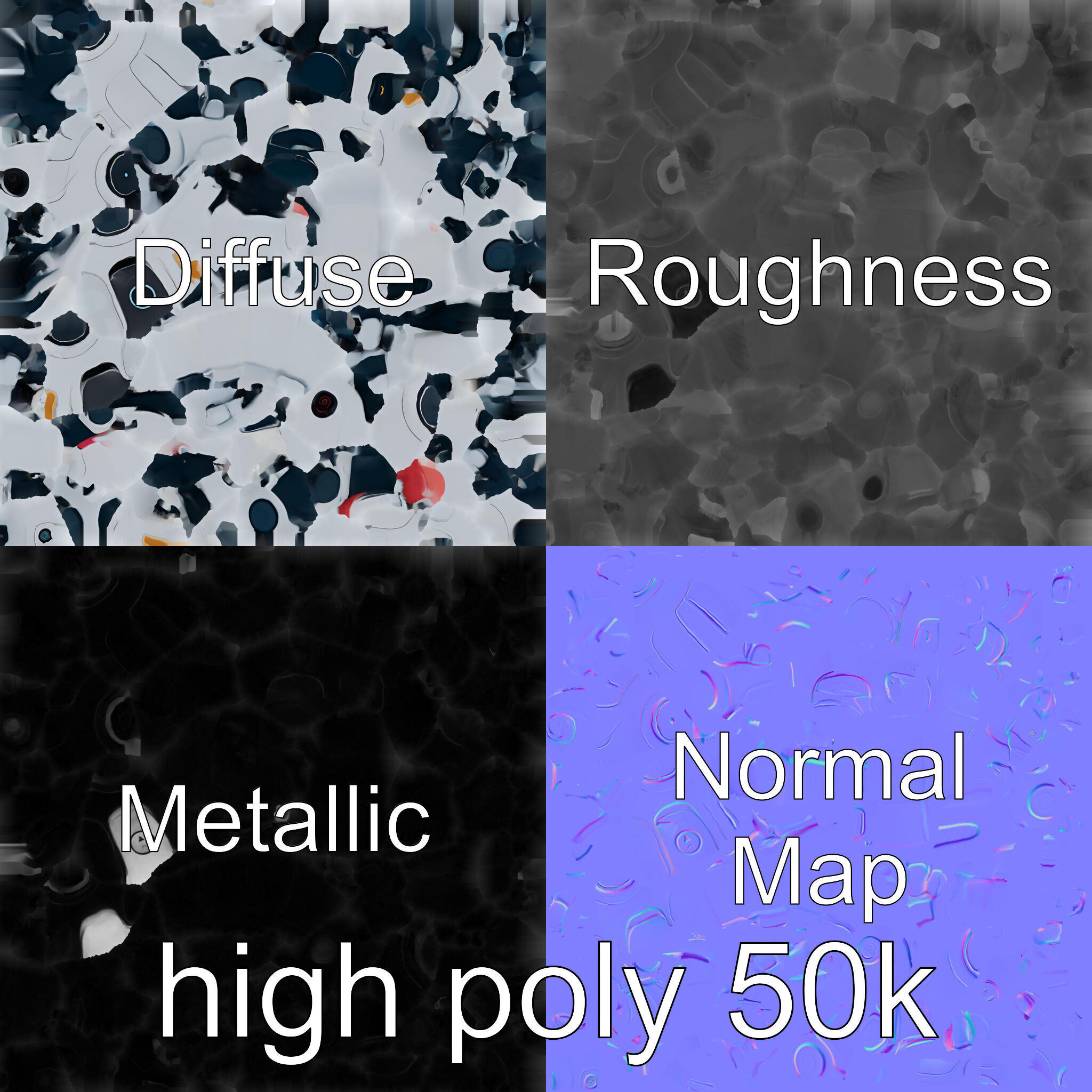 Stylish Toy Robot Assistant with Neon Indicators Low-poly 3D model_30