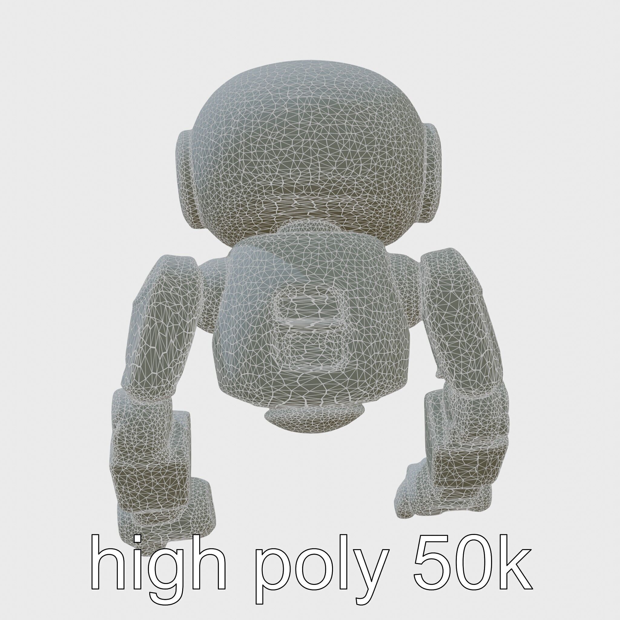 Stylish Toy Robot Assistant with Neon Indicators Low-poly 3D model_8
