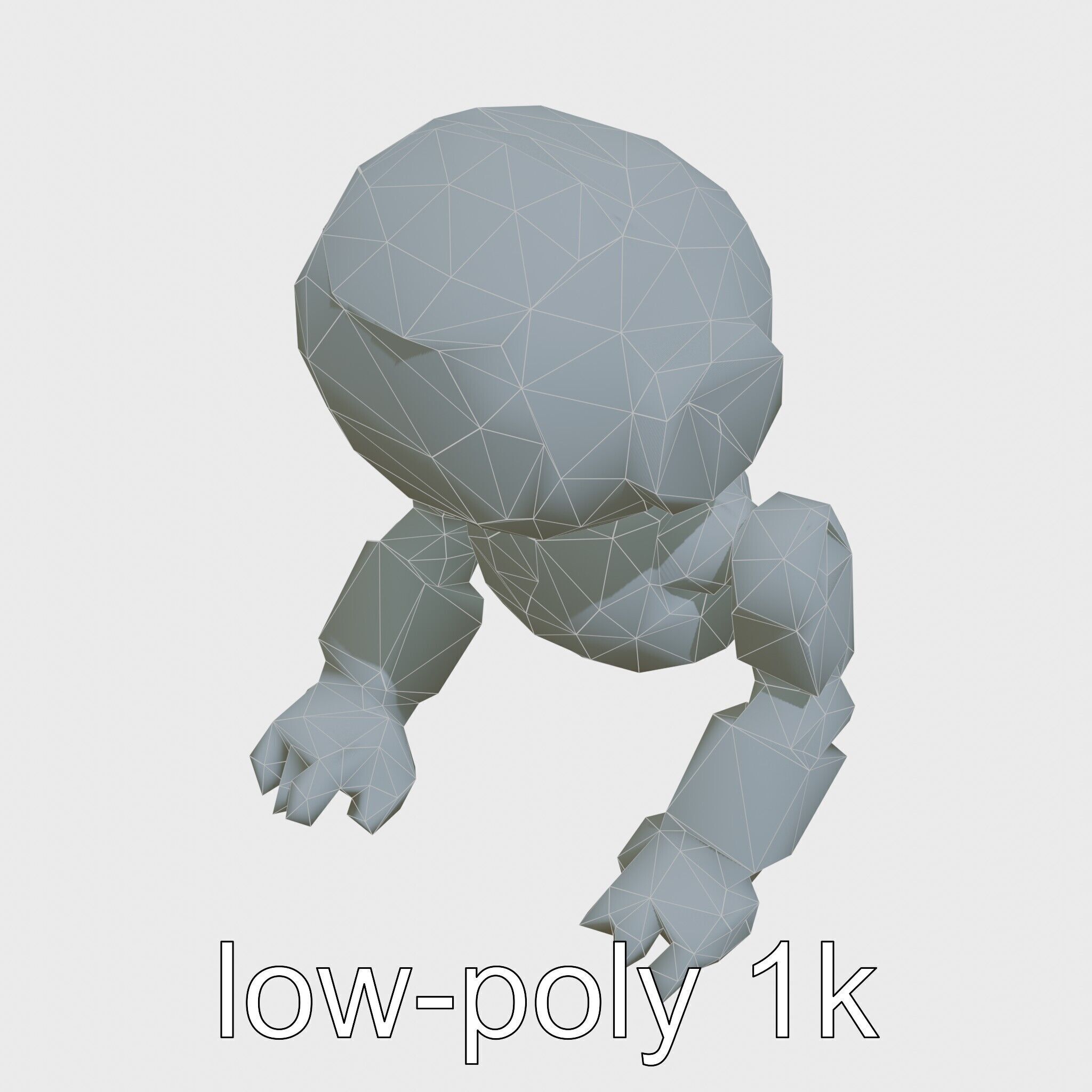 Stylish Toy Robot Assistant with Neon Indicators Low-poly 3D model_15