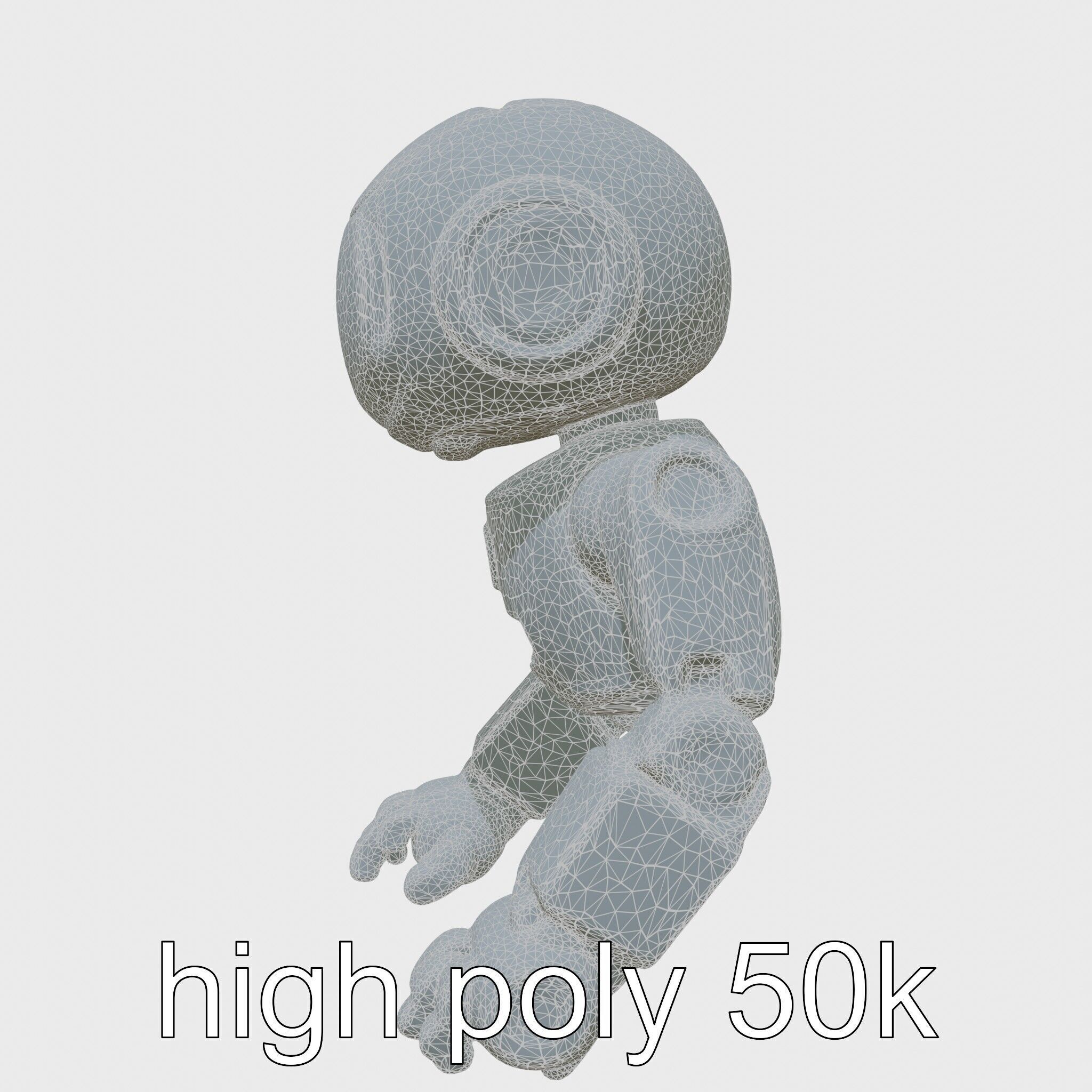 Stylish Toy Robot Assistant with Neon Indicators Low-poly 3D model_33